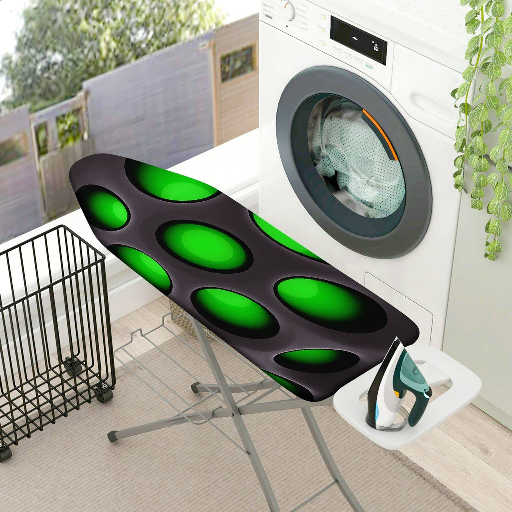 1-Piece Green Oval Pattern Modern Abstract Artistic  Ironing Board Cover, Universal Size, Without Board