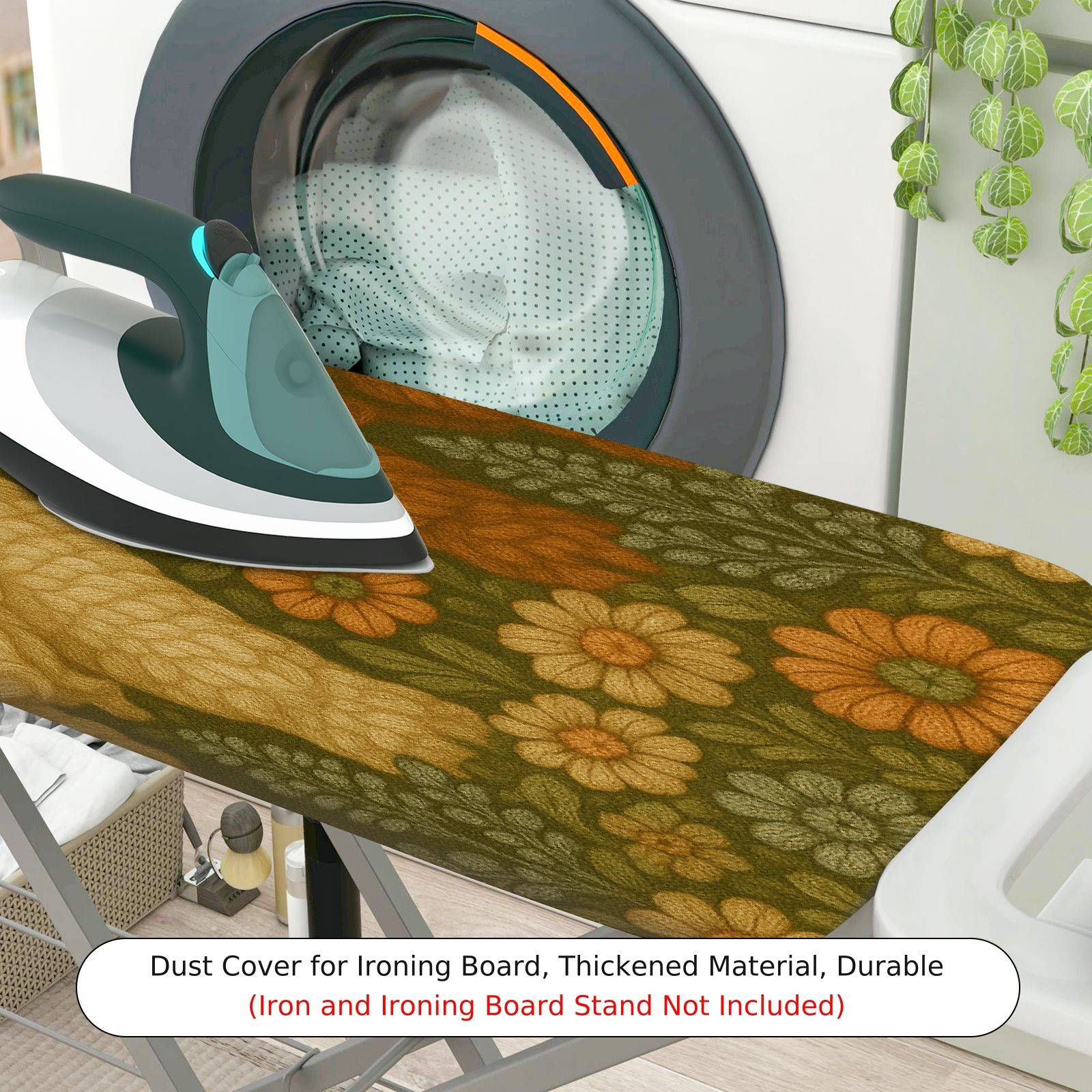 1-Piece Floral Animal Pastoral  Ironing Board Cover, Universal Size, Without Board