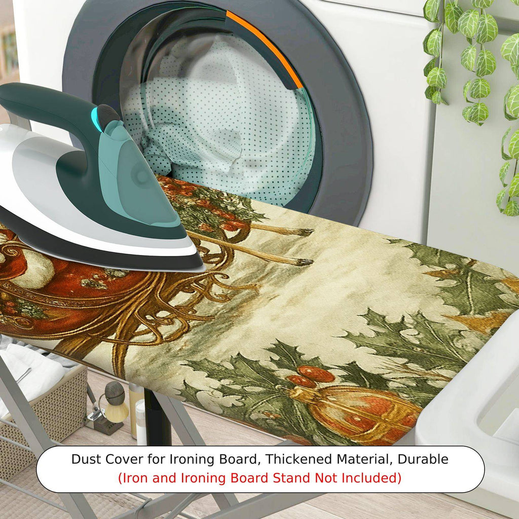 1-Piece Santa Claus Sleigh Reindeer Christmas  Ironing Board Cover, Universal Size, Without Board