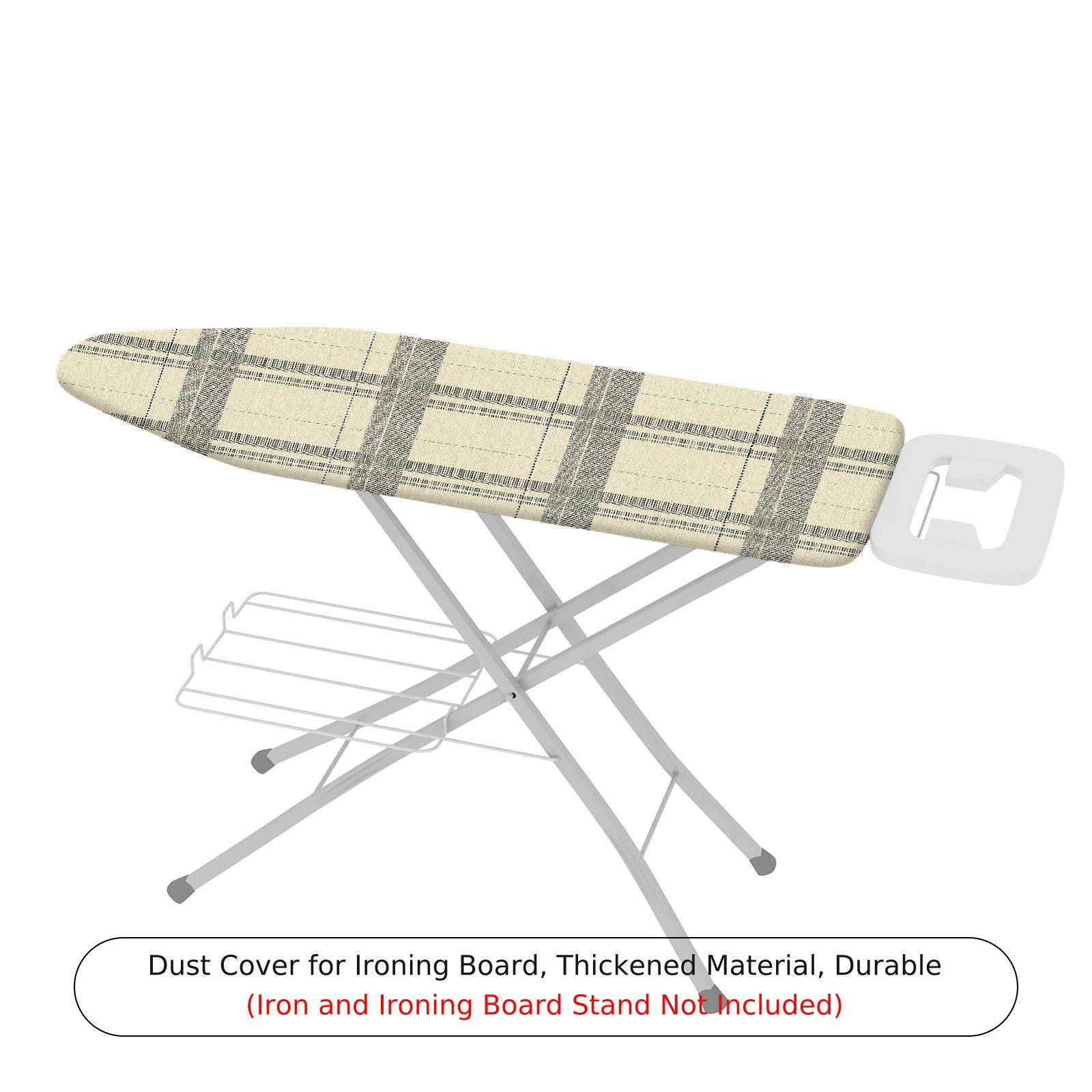 1-Piece Plaid Checkered Beige  Ironing Board Cover, Universal Size, Without Board