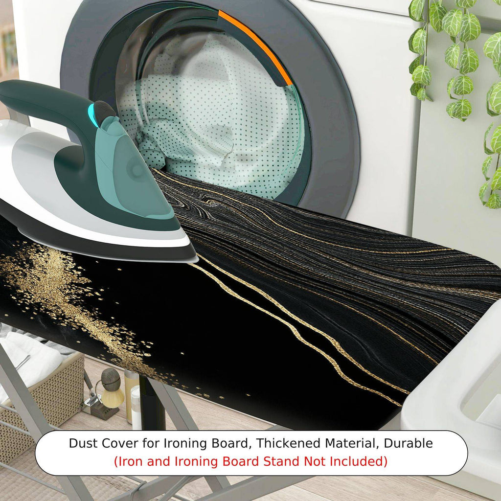 1-Piece Black Gold Abstract  Ironing Board Cover, Universal Size, Without Board