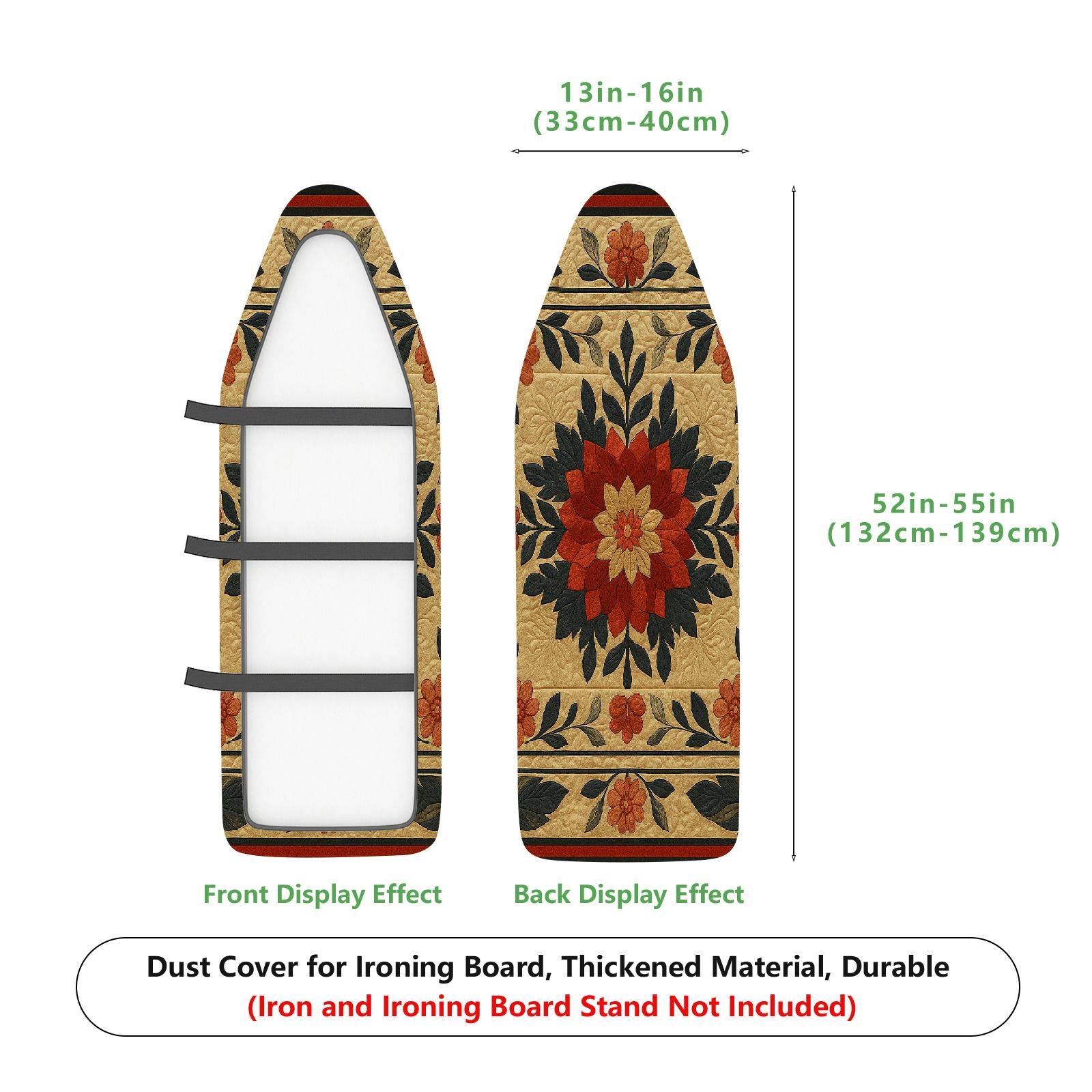 1-Piece Floral Retro Geometric  Ironing Board Cover, Universal Size, Without Board