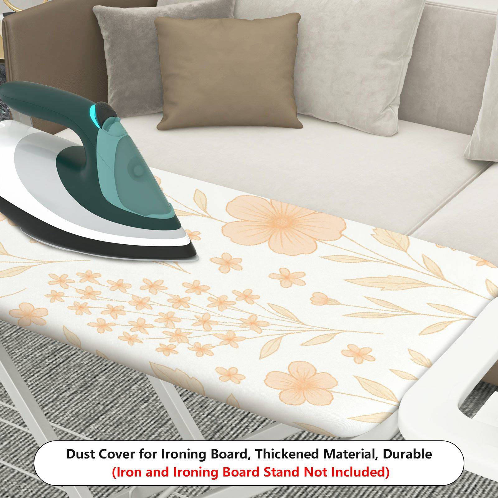 1-Piece Floral Pattern Beige Vintage  Ironing Board Cover, Universal Size, Without Board