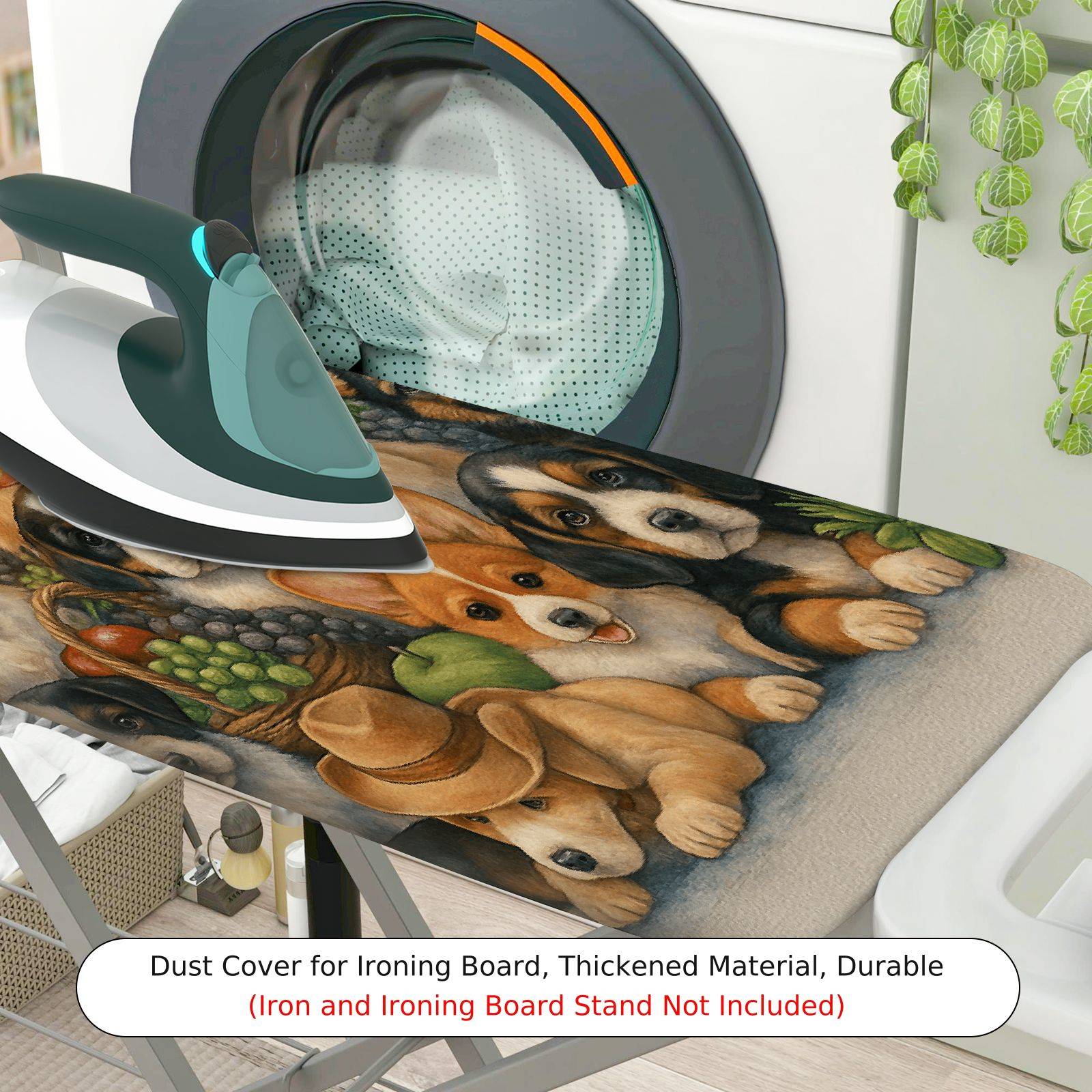 1-Piece Dogs Animals  Ironing Board Cover, Universal Size, Without Board