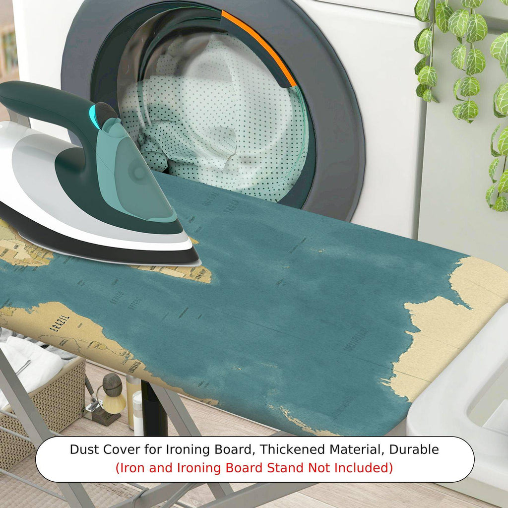 1-Piece Vintage Map Retro Travel World  Ironing Board Cover, Universal Size, Without Board