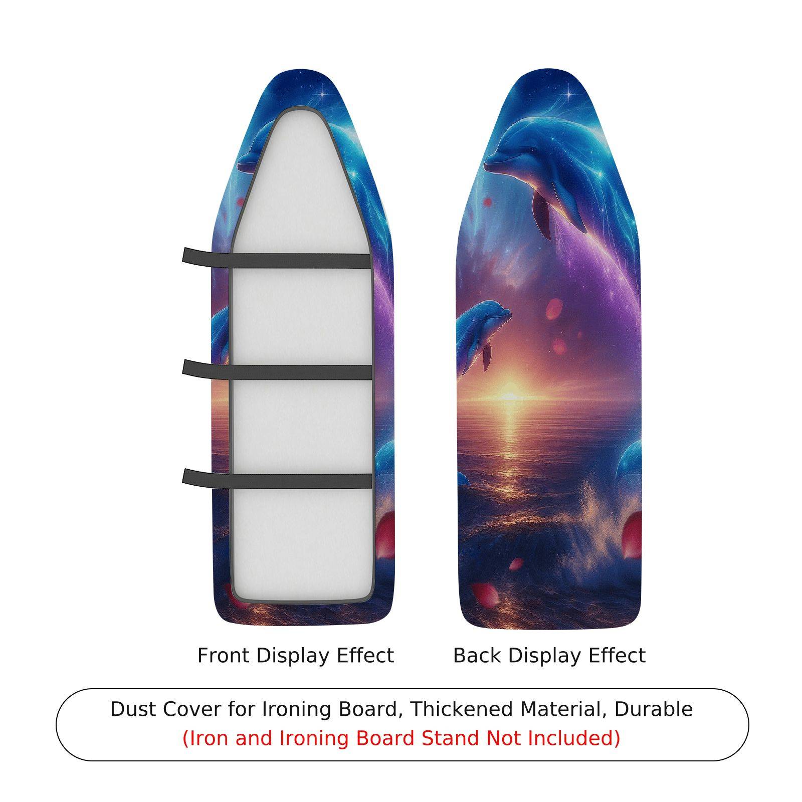 1-Piece Ocean Dolphin Galaxy  Ironing Board Cover, Universal Size, Without Board