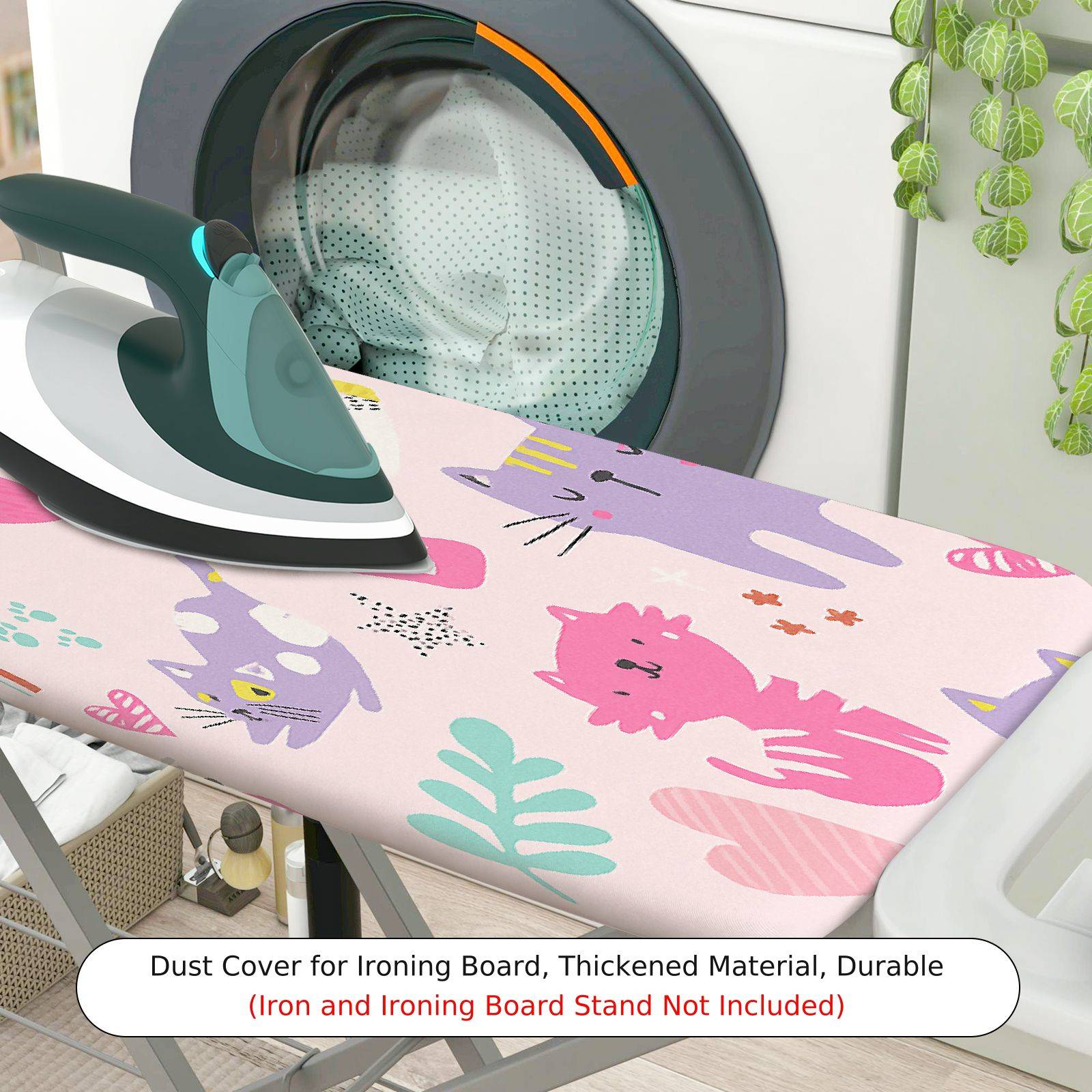 1-Piece Animal Pink  Ironing Board Cover, Universal Size, Without Board