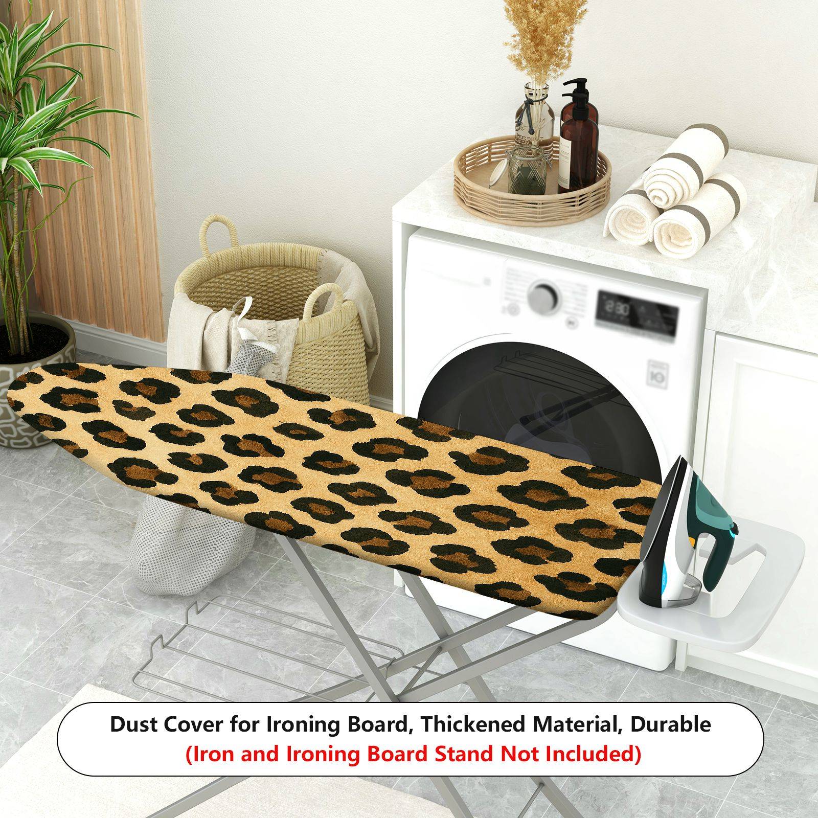1-Piece Leopard Animal Pattern Beige  Ironing Board Cover, Universal Size, Without Board