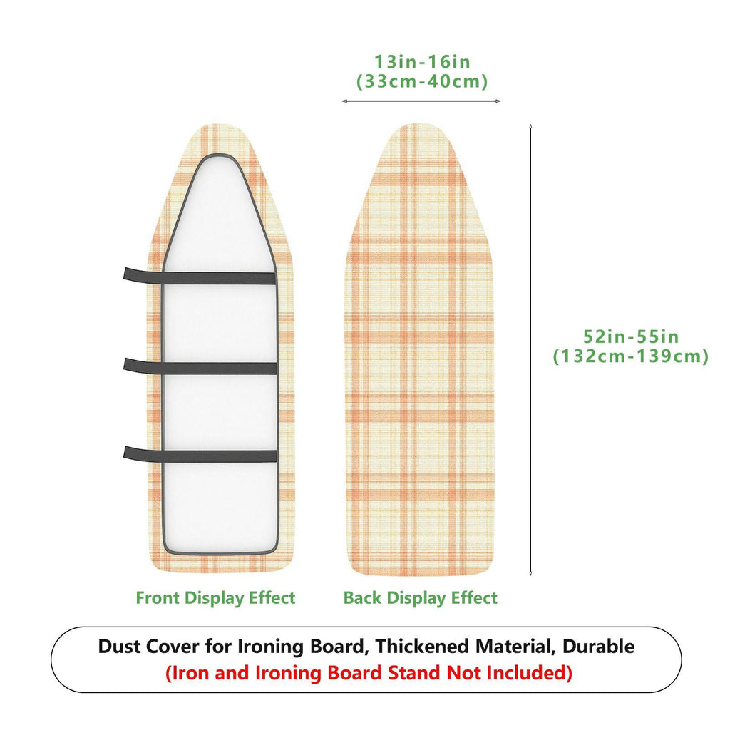 1-Piece Plaid Pattern Beige Checkered  Ironing Board Cover, Universal Size, Without Board