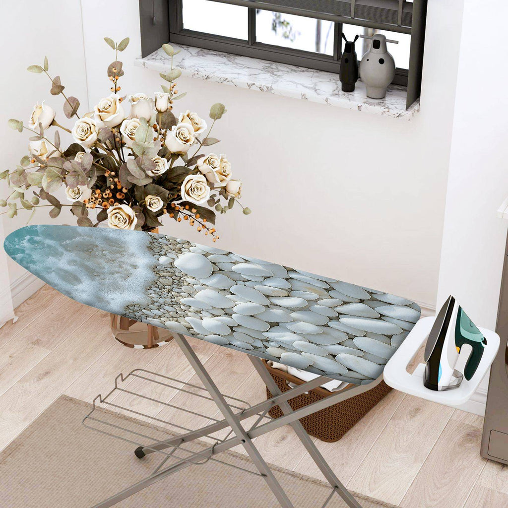 1-Piece Beach Pebble Ocean  Ironing Board Cover, Universal Size, Without Board