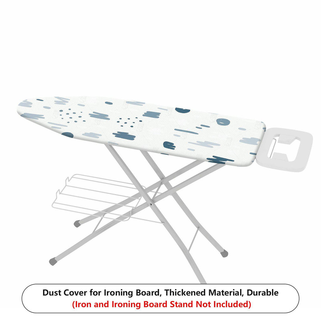 1-Piece Abstract Art Pattern White Blue Splash  Ironing Board Cover, Universal Size, Without Board