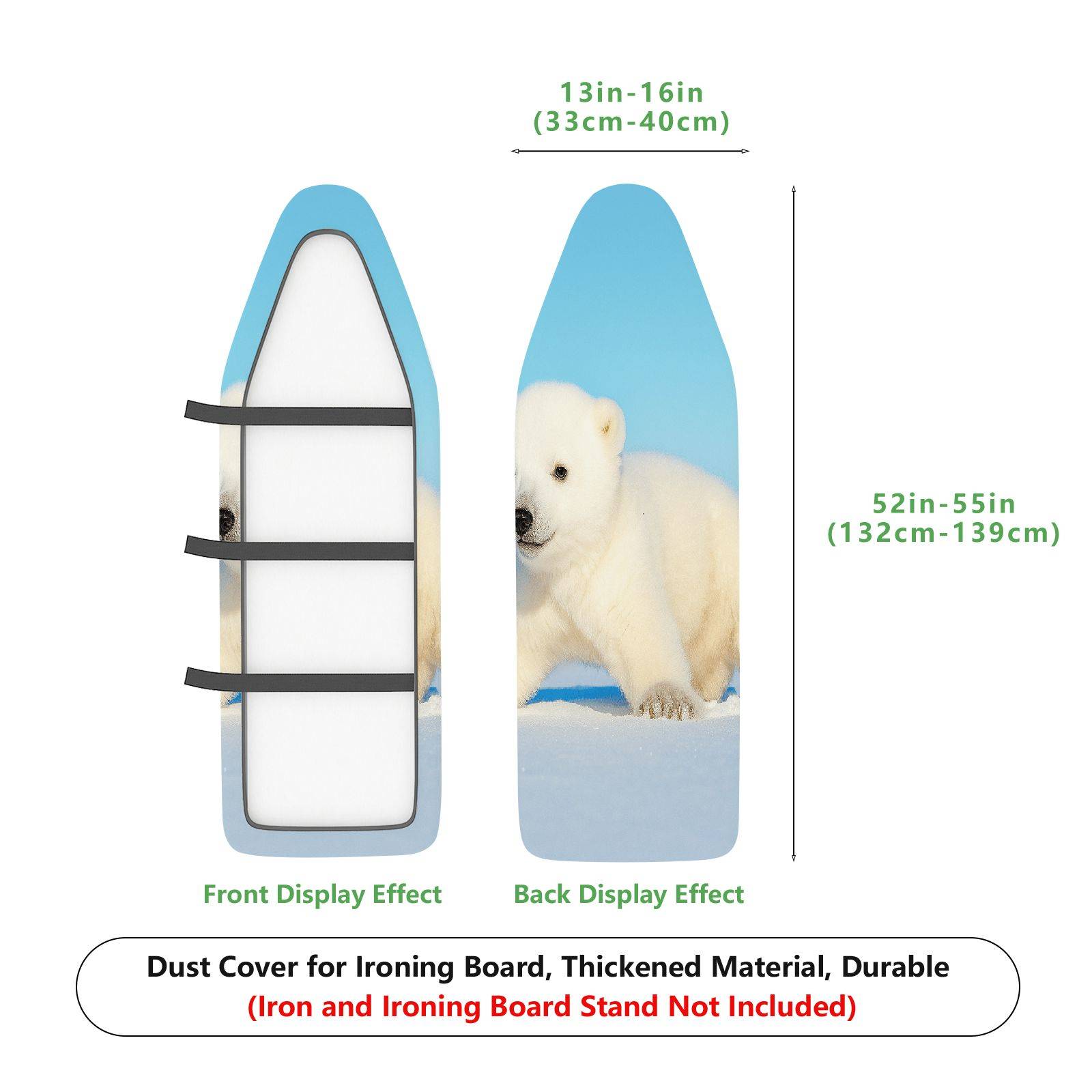 1-Piece Polar Bear Animal Snow  Ironing Board Cover, Universal Size, Without Board