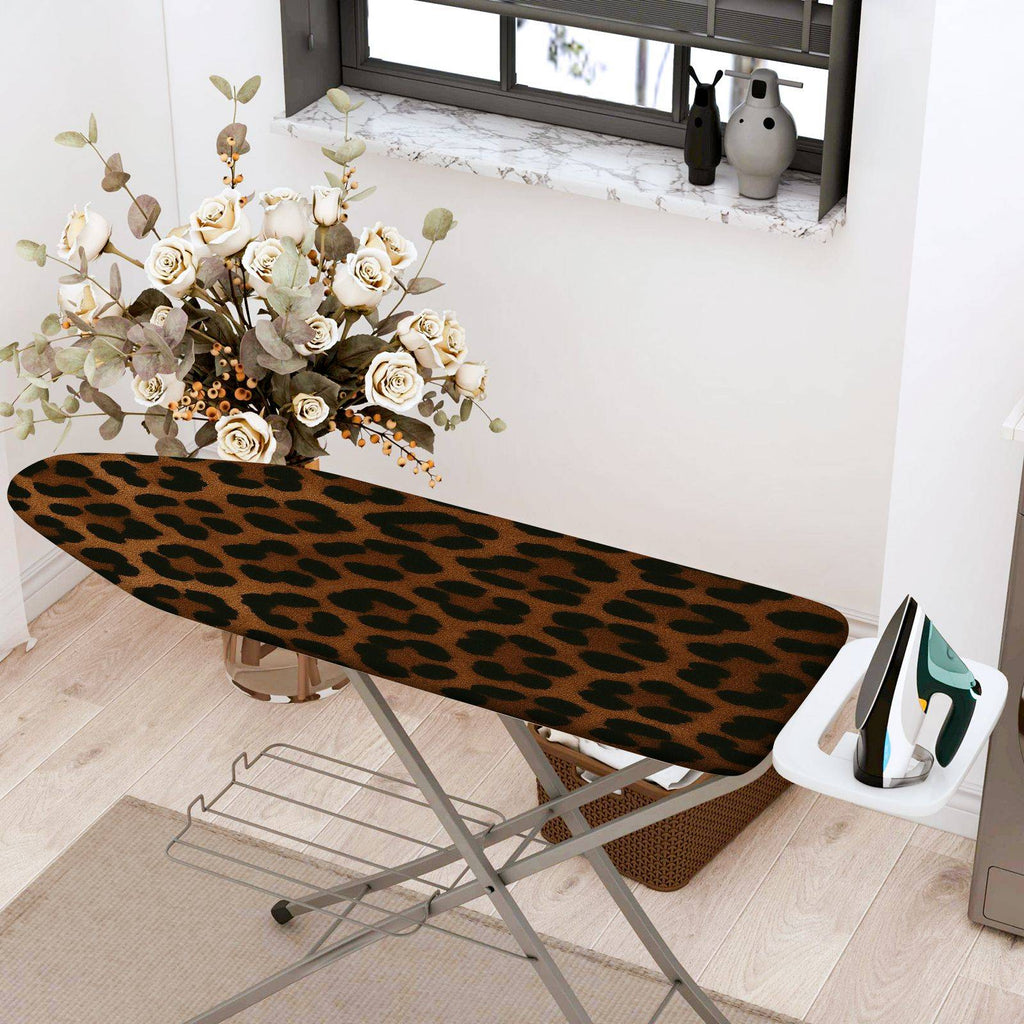 1-Piece Leopard Animal Print Brown  Ironing Board Cover, Universal Size, Without Board