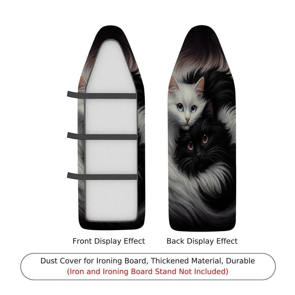 1-Piece Black White Cat Artistic Animal Print  Ironing Board Cover, Universal Size, Without Board