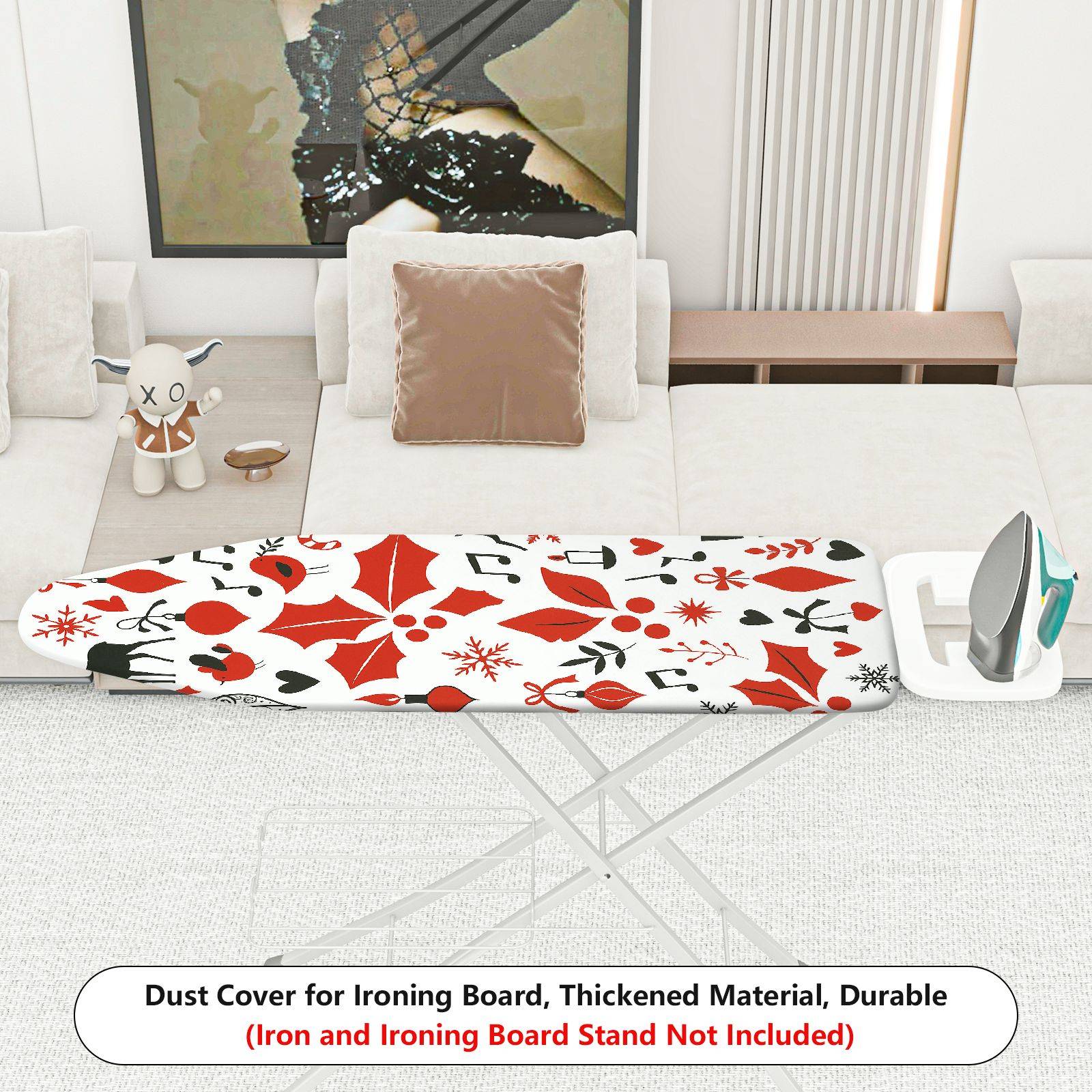 1-Piece Christmas Reindeer Music  Ironing Board Cover, Universal Size, Without Board