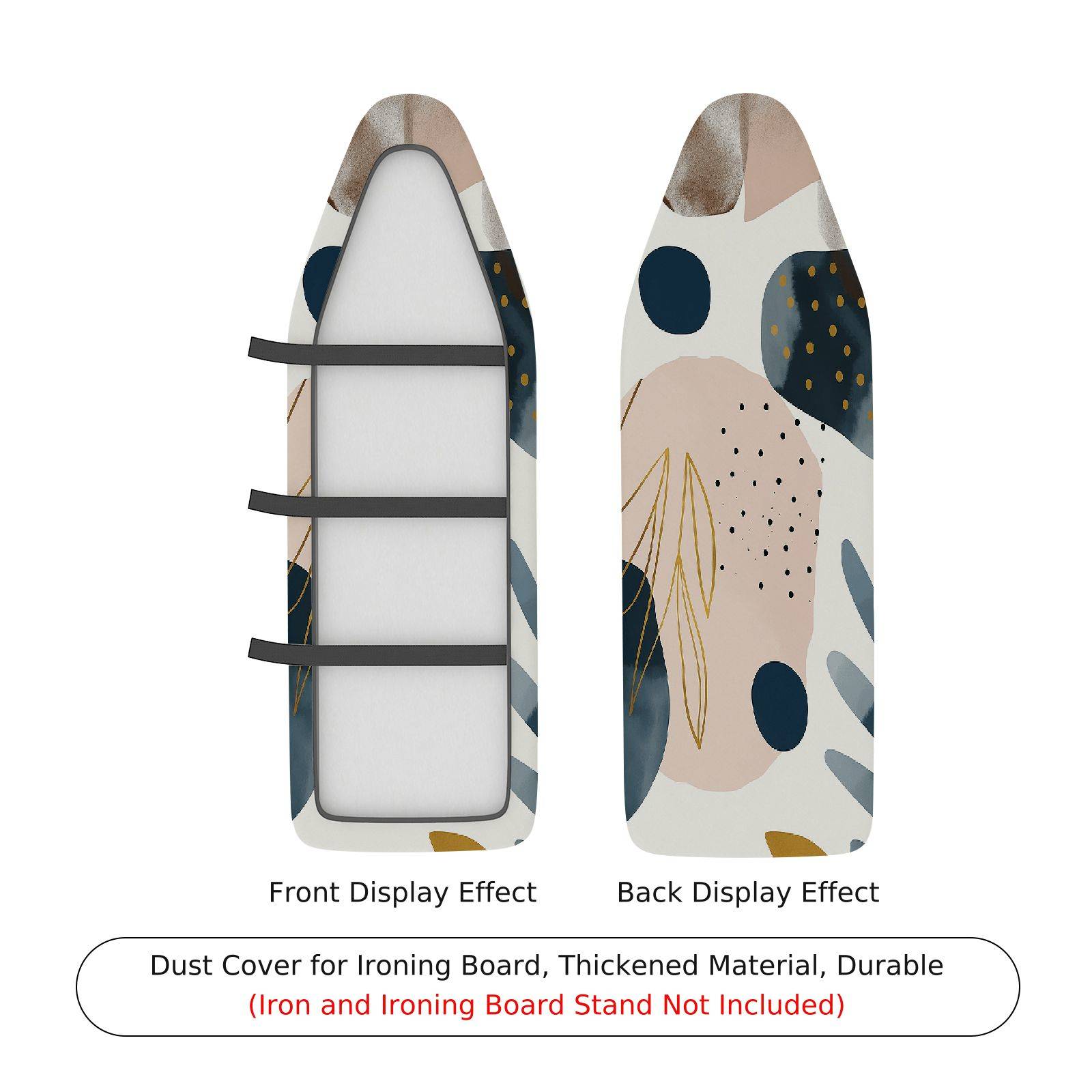 1-Piece Abstract Art Pattern Geometric Shapes Pastel Color  Ironing Board Cover, Universal Size, Without Board