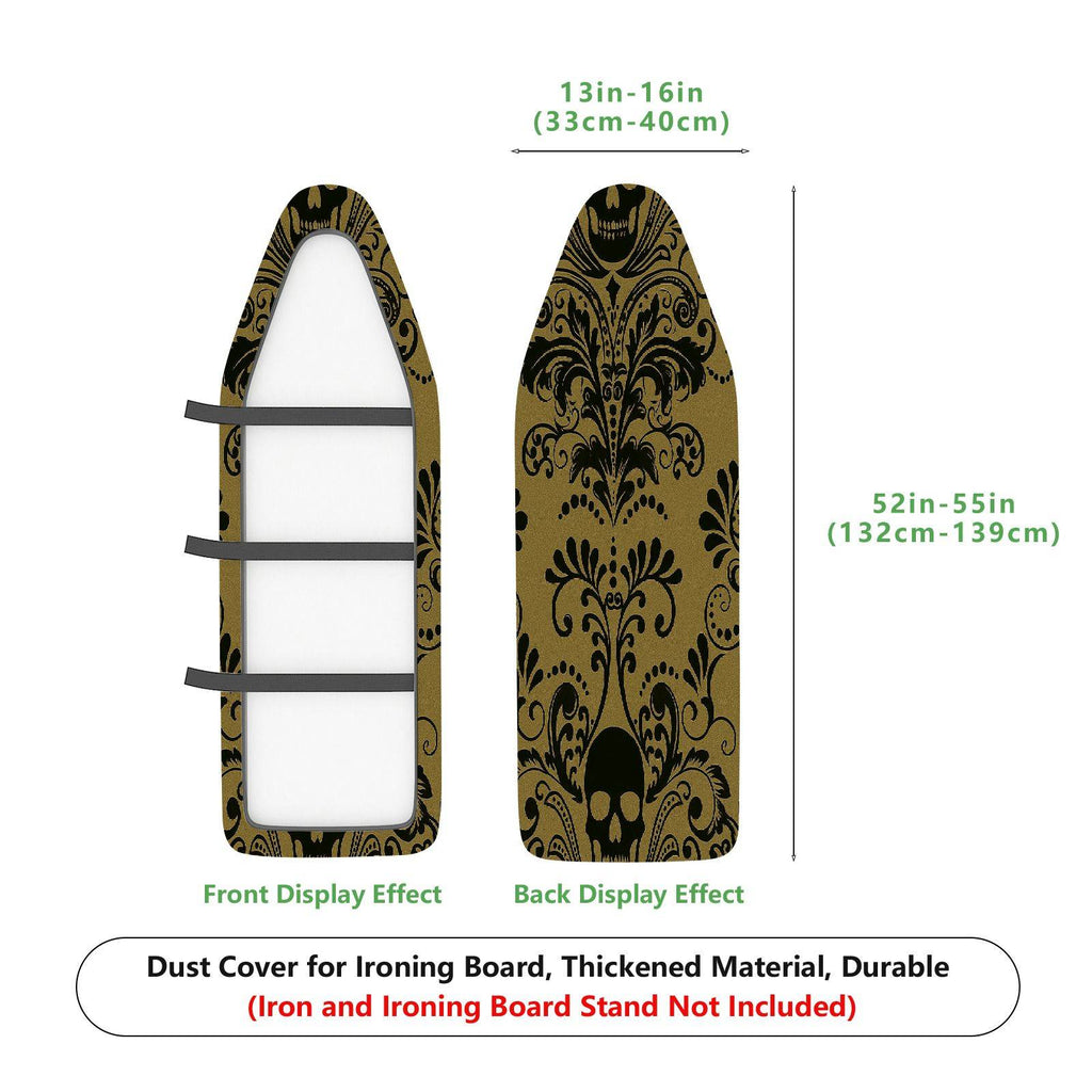 1-Piece Elegant Floral Black Beige  Ironing Board Cover, Universal Size, Without Board