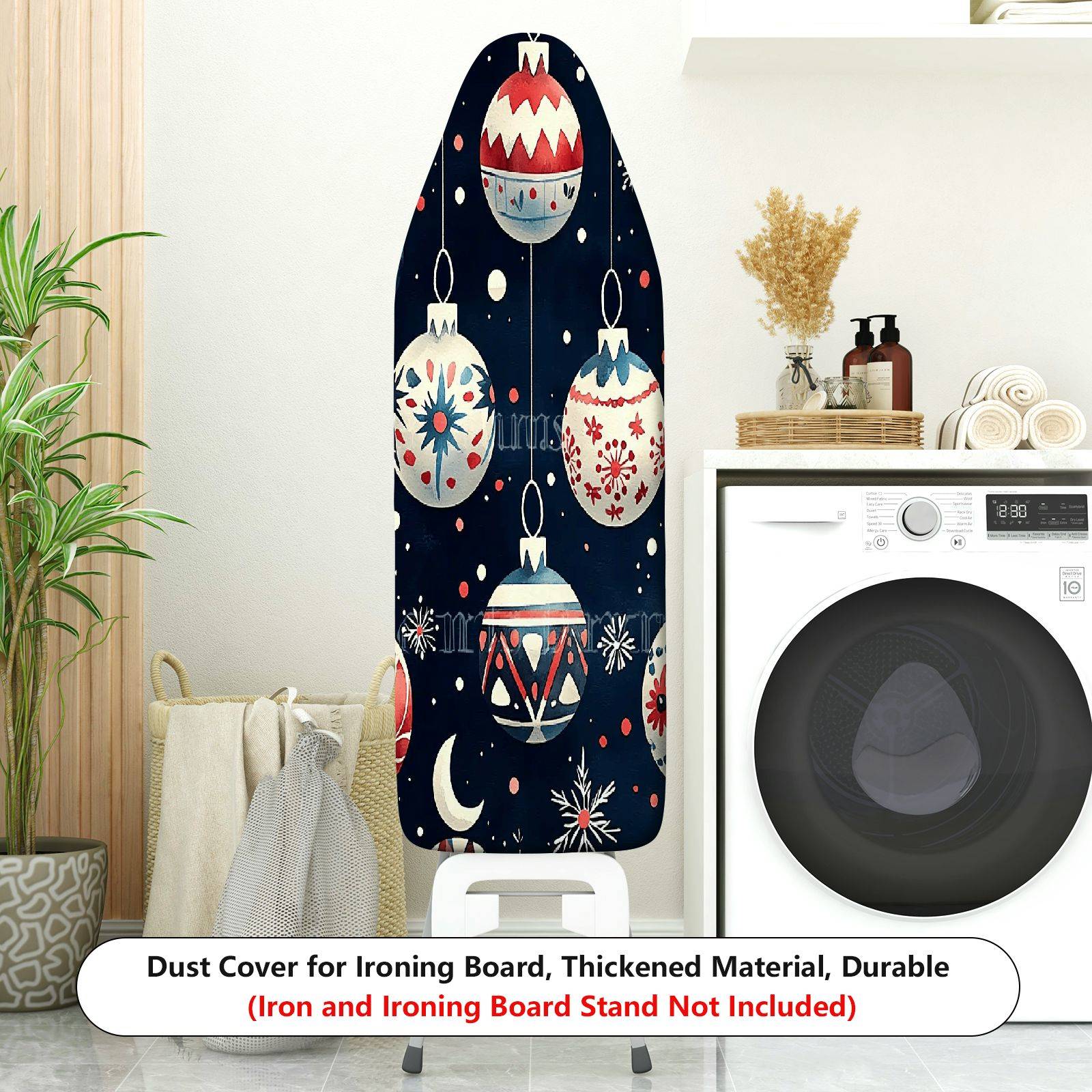1-Piece Christmas Ornament Ball Snowflake  Ironing Board Cover, Universal Size, Without Board