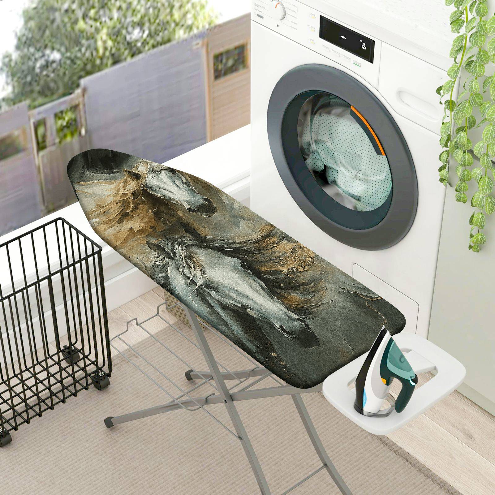 1-Piece Horse Art Animal Decorative  Ironing Board Cover, Universal Size, Without Board