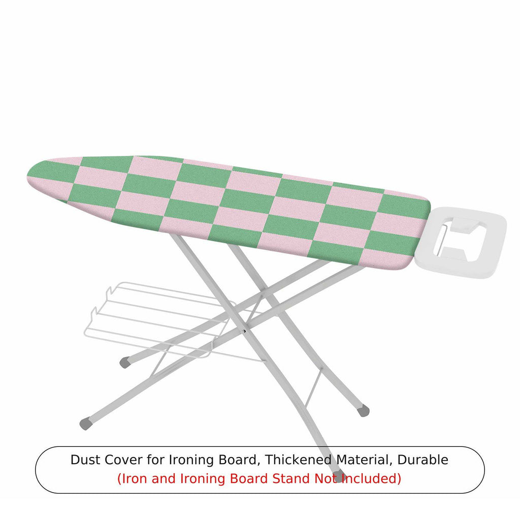 1-Piece Checkered Green Pink Pattern  Ironing Board Cover, Universal Size, Without Board