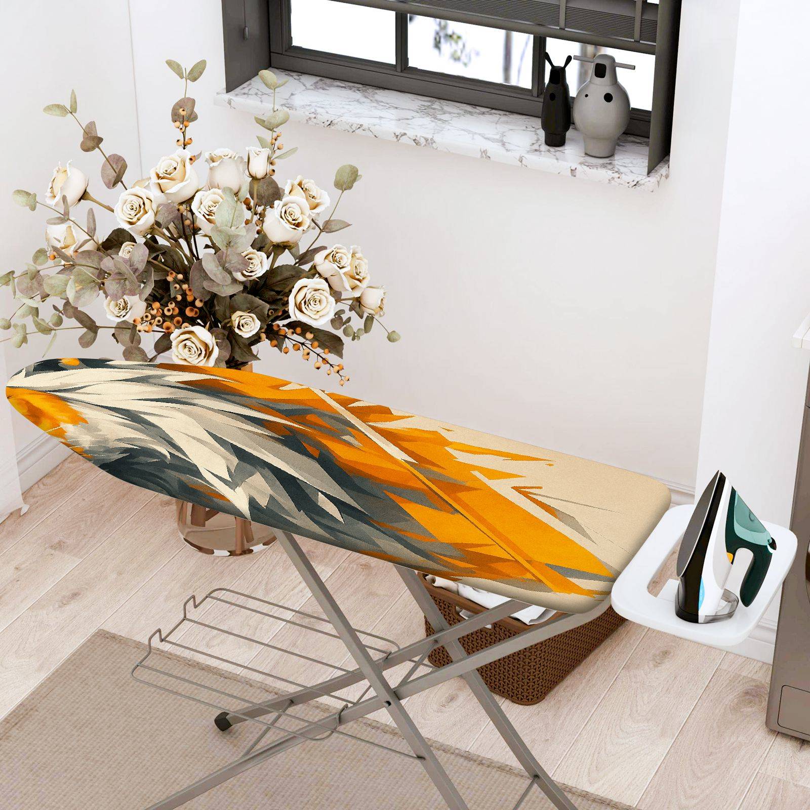 1-Piece Geometric Abstract Artistic  Ironing Board Cover, Universal Size, Without Board