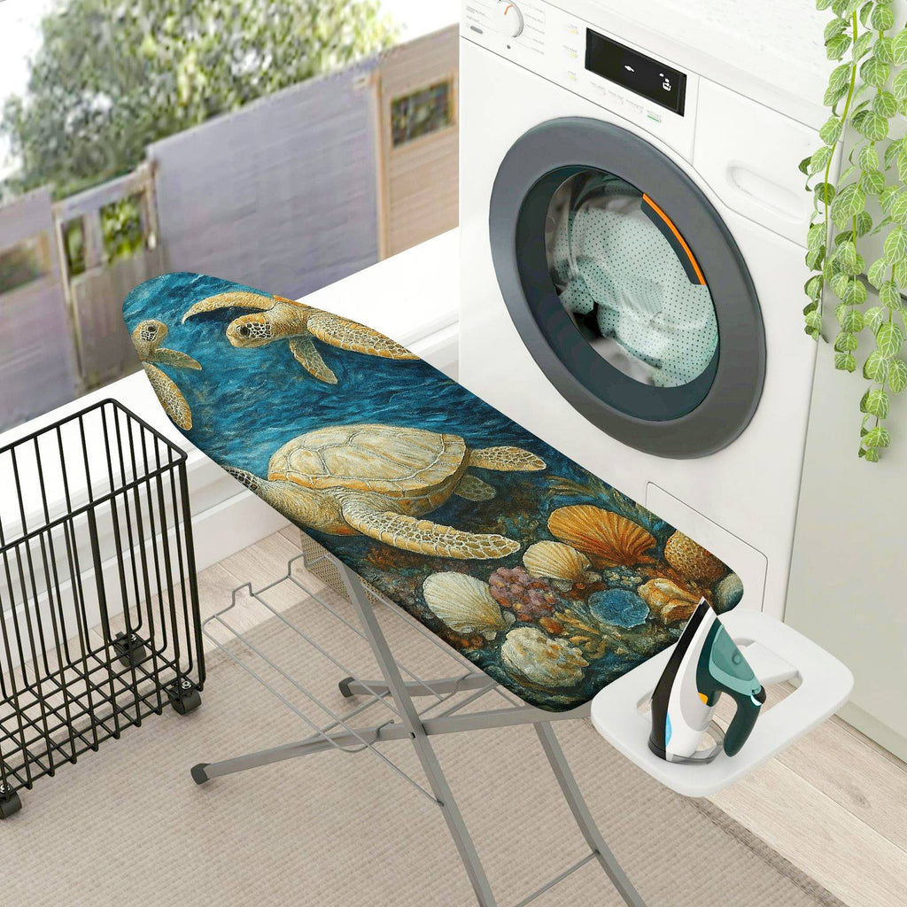 1-Piece Turtle Ocean Sea Life  Ironing Board Cover, Universal Size, Without Board