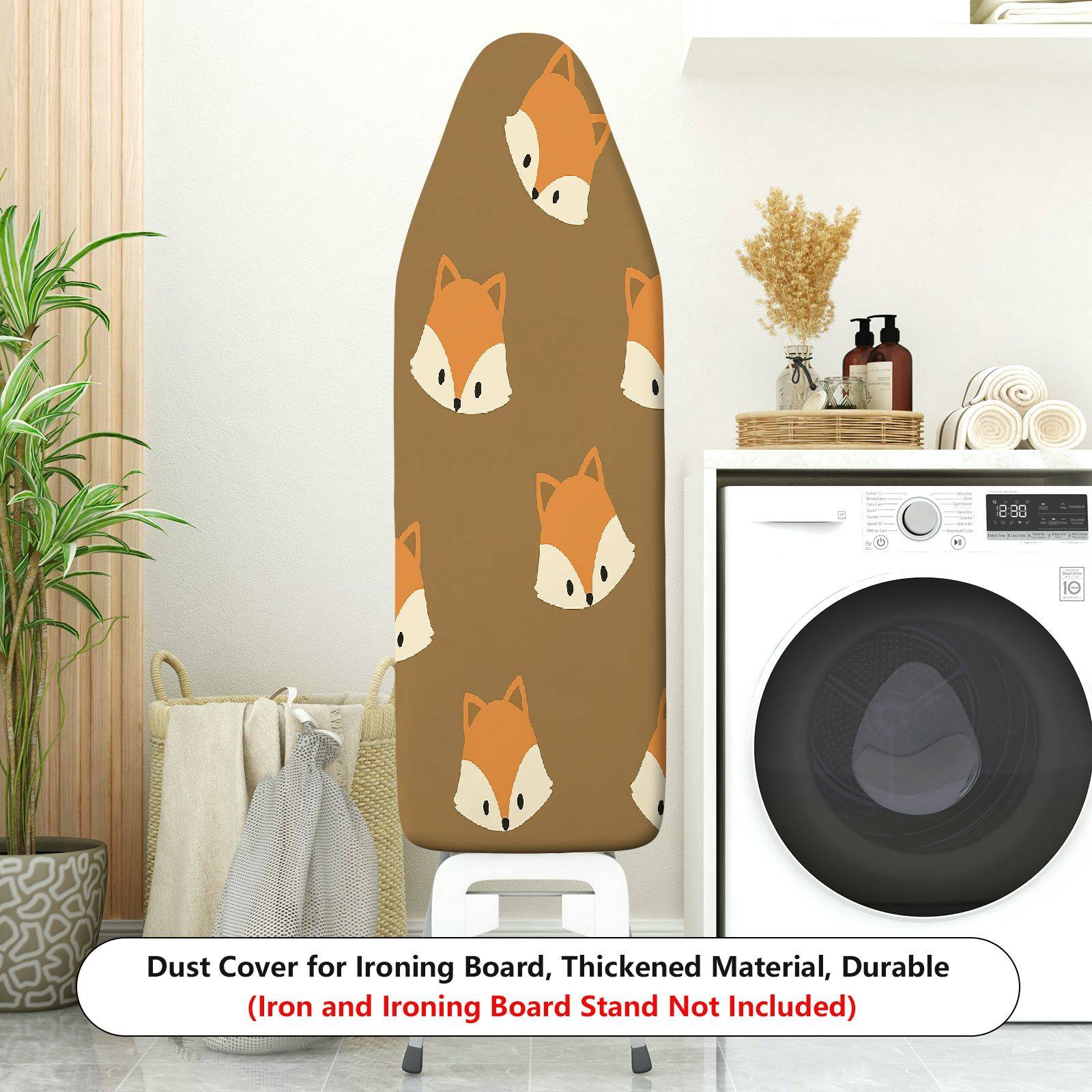 1-Piece Fox Animal Pattern Brown  Ironing Board Cover, Universal Size, Without Board