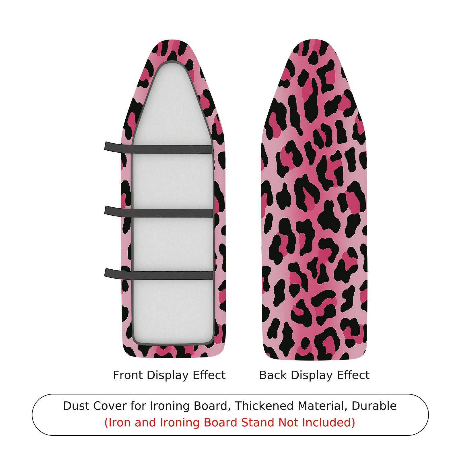 1-Piece Leopard Print Pink Decorative  Ironing Board Cover, Universal Size, Without Board