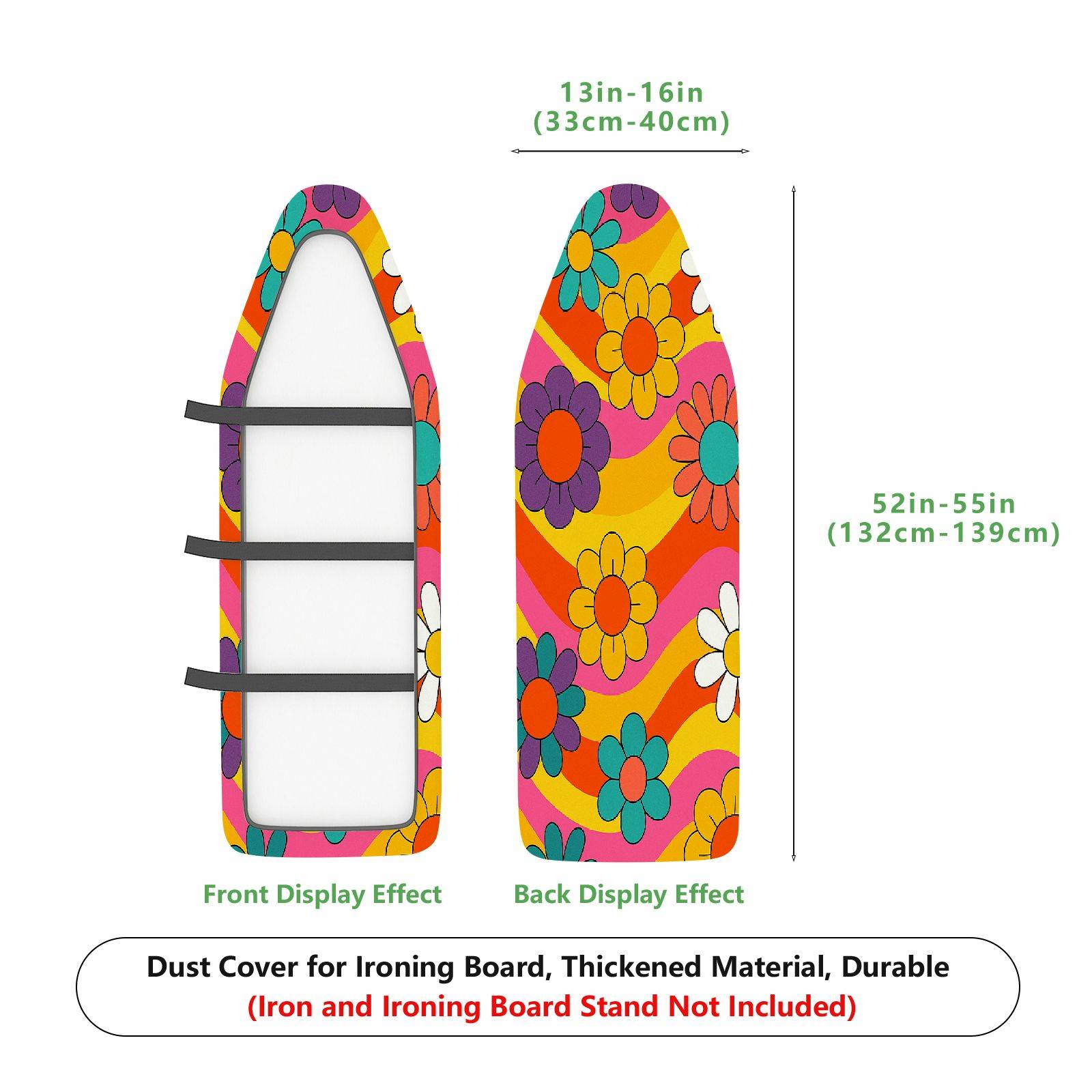 1-Piece Floral Colorful Retro  Ironing Board Cover, Universal Size, Without Board