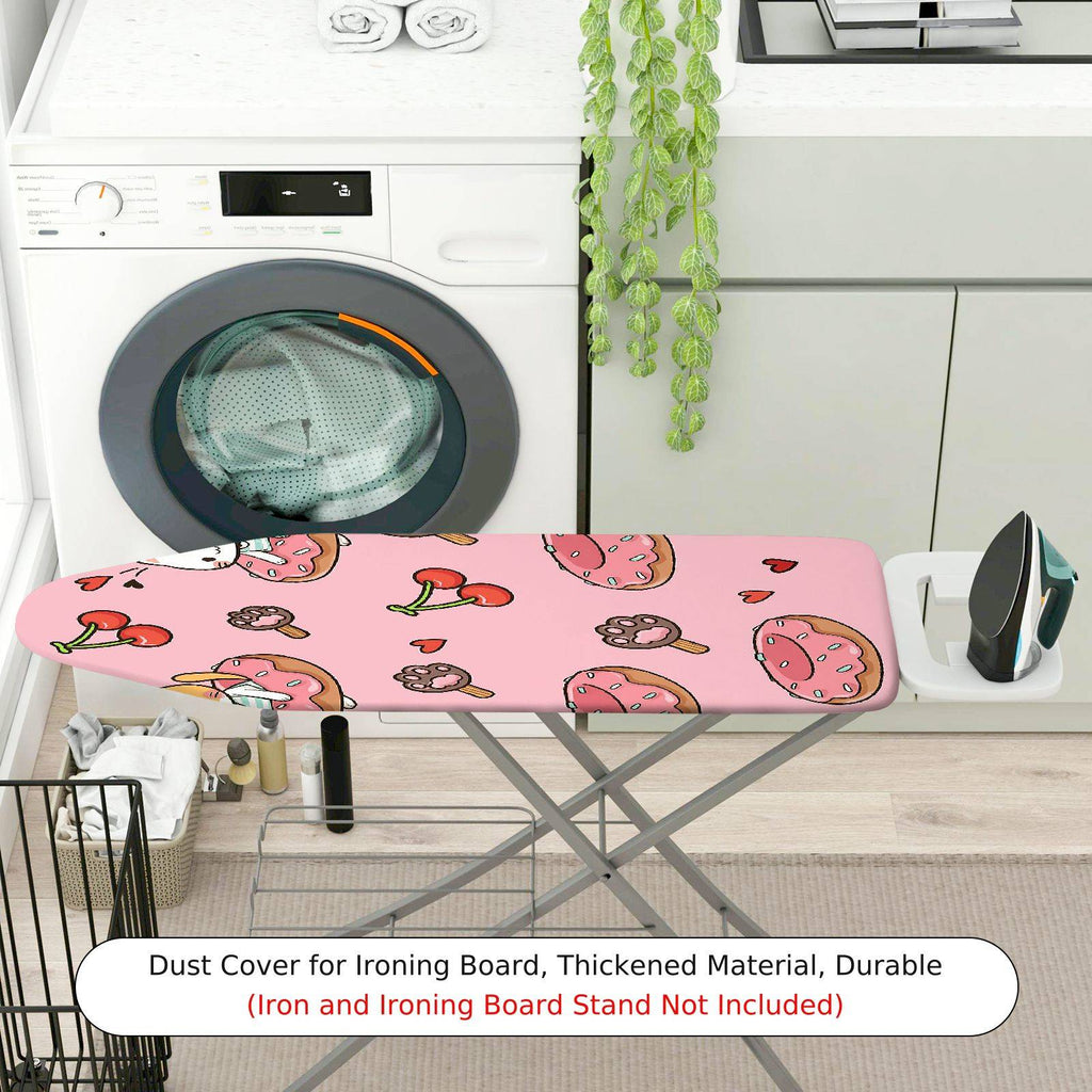 1-Piece Pink  Donut Cherry  Ironing Board Cover, Universal Size, Without Board