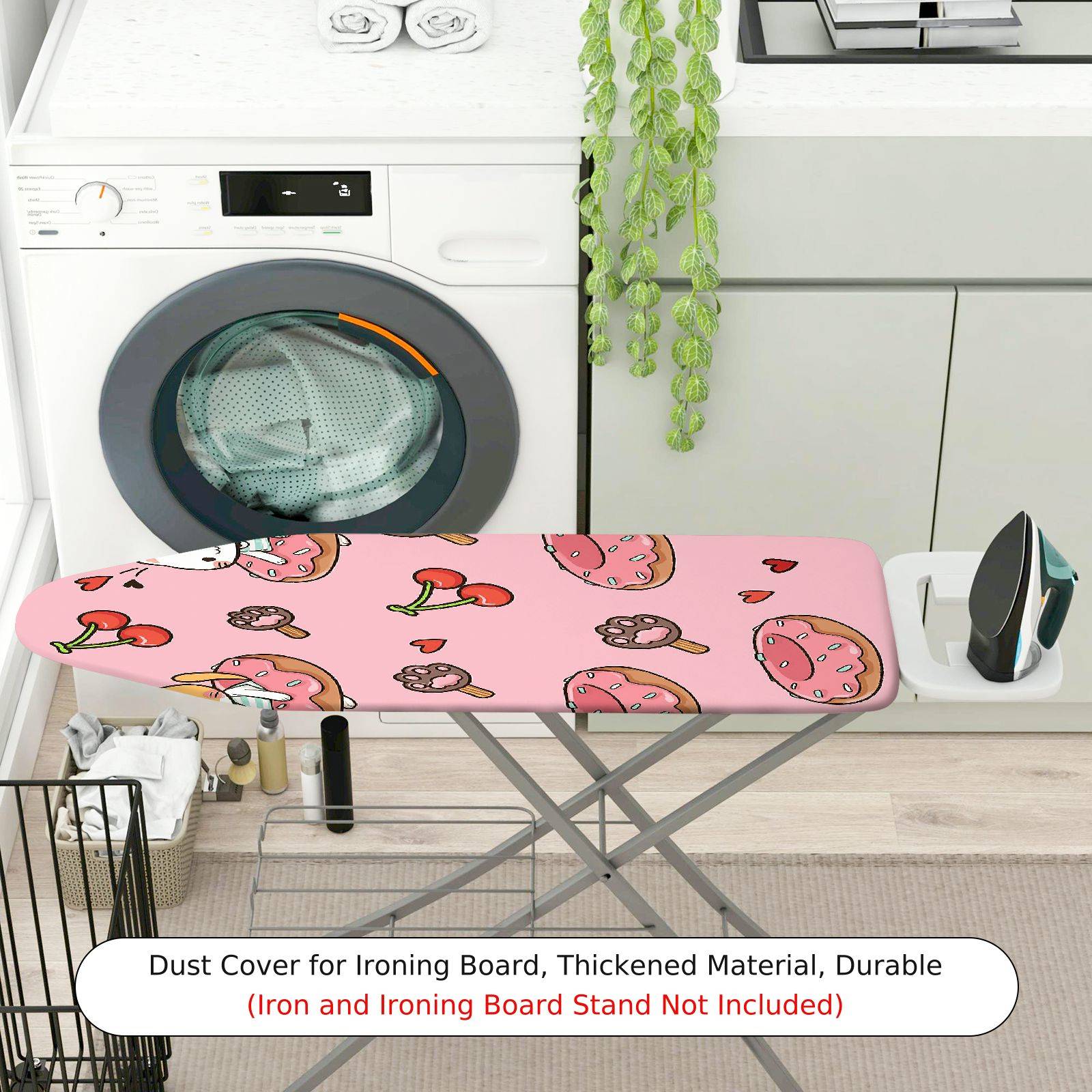 1-Piece Pink  Donut Cherry  Ironing Board Cover, Universal Size, Without Board