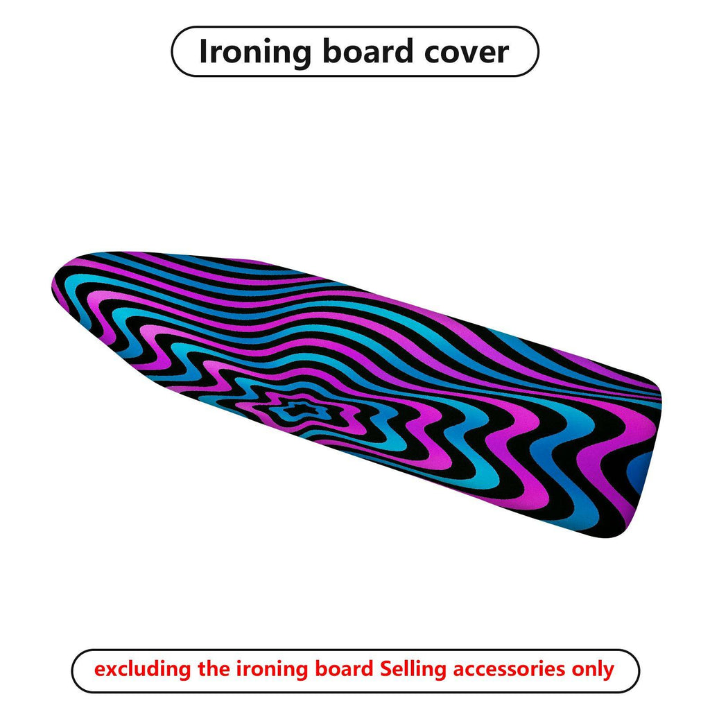 1-Piece Psychedelic Stripes Vibrant Abstract  Ironing Board Cover, Universal Size, Without Board