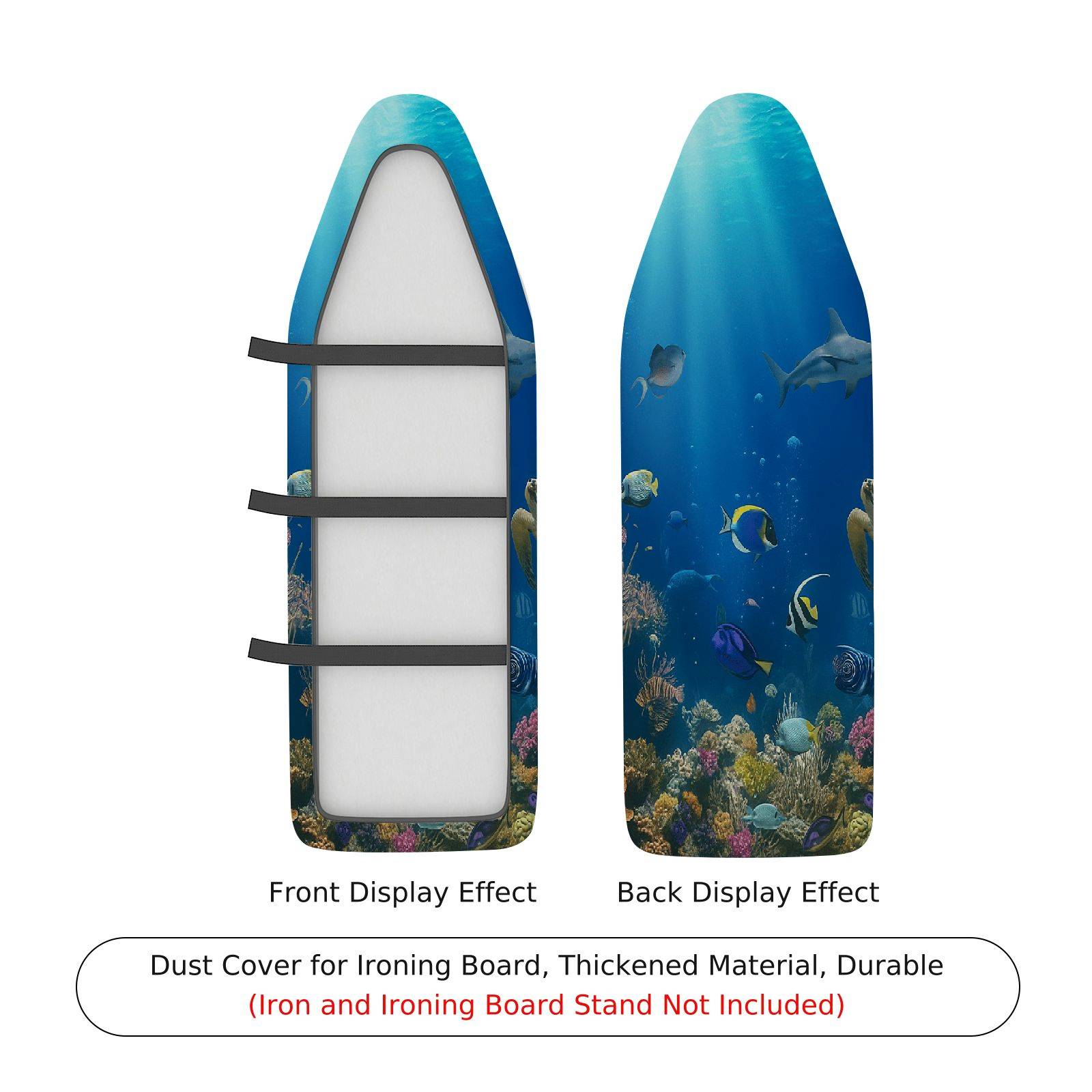 1-Piece Ocean Fish Coral  Ironing Board Cover, Universal Size, Without Board
