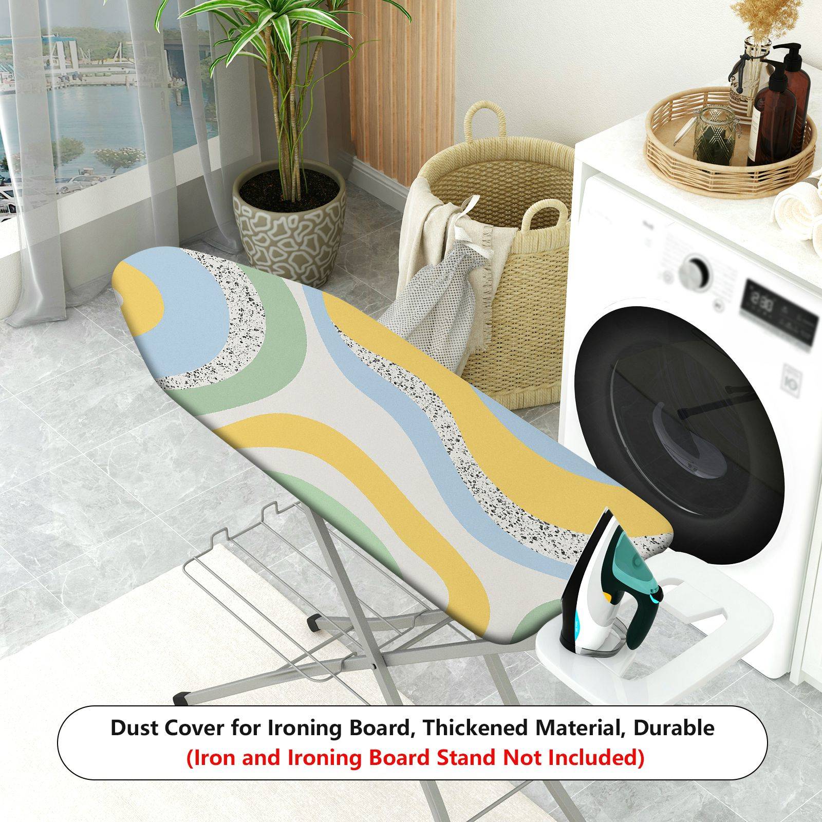1-Piece Abstract Wave Pattern Pastel Color Modern  Ironing Board Cover, Universal Size, Without Board