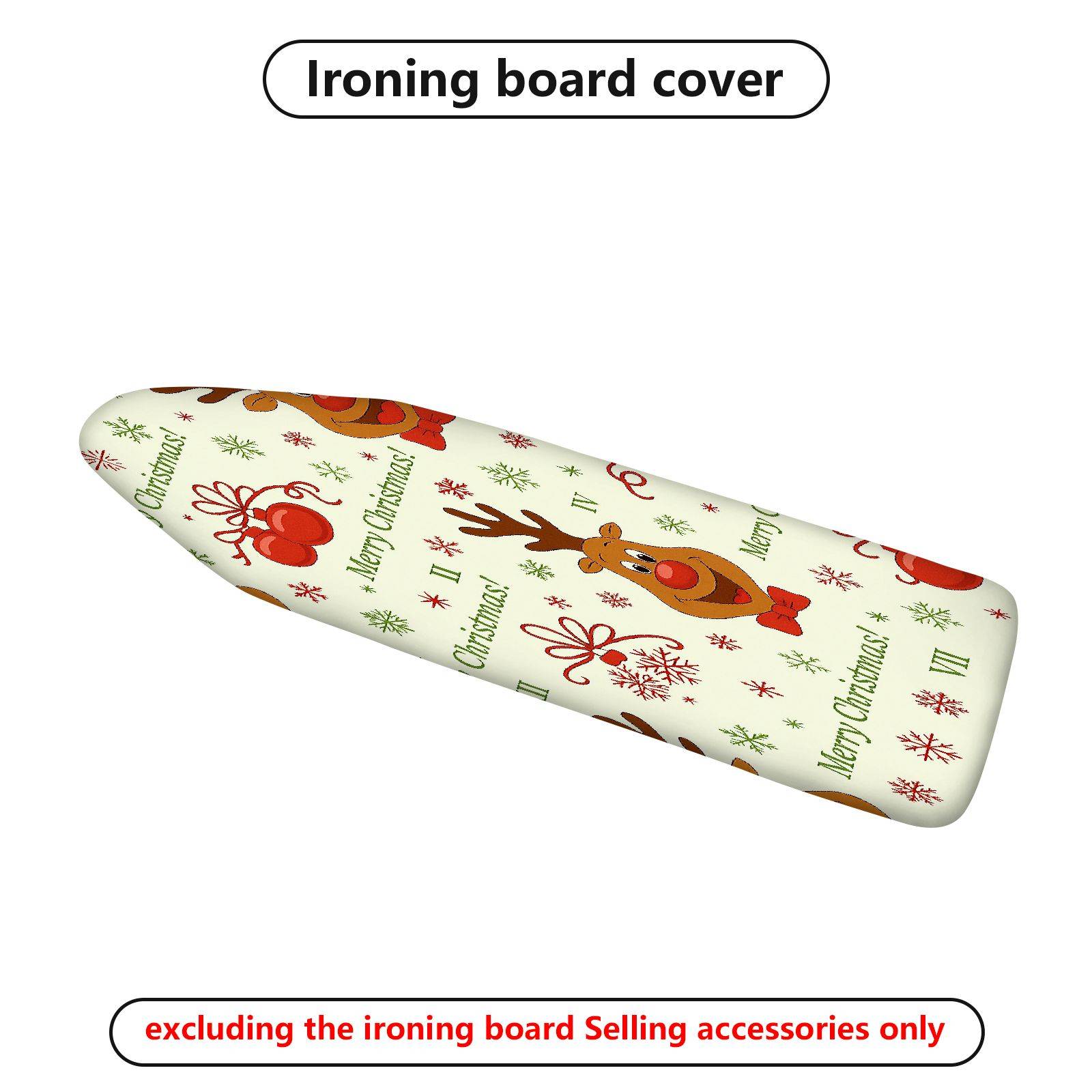 1-Piece Reindeer Snowflakes Merry Christmas  Ironing Board Cover, Universal Size, Without Board
