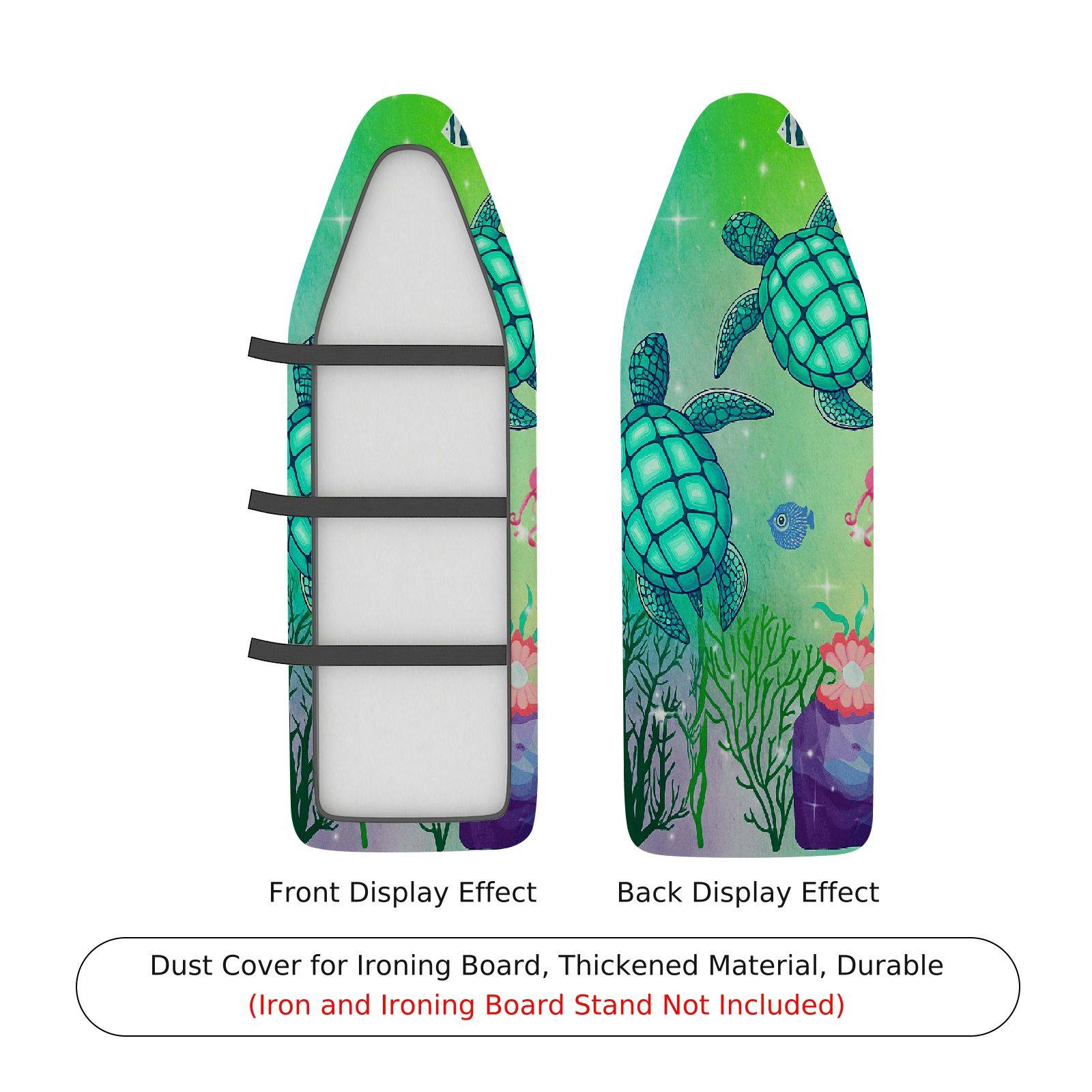 1-Piece Sea Turtle Ocean Aquatic Life  Ironing Board Cover, Universal Size, Without Board