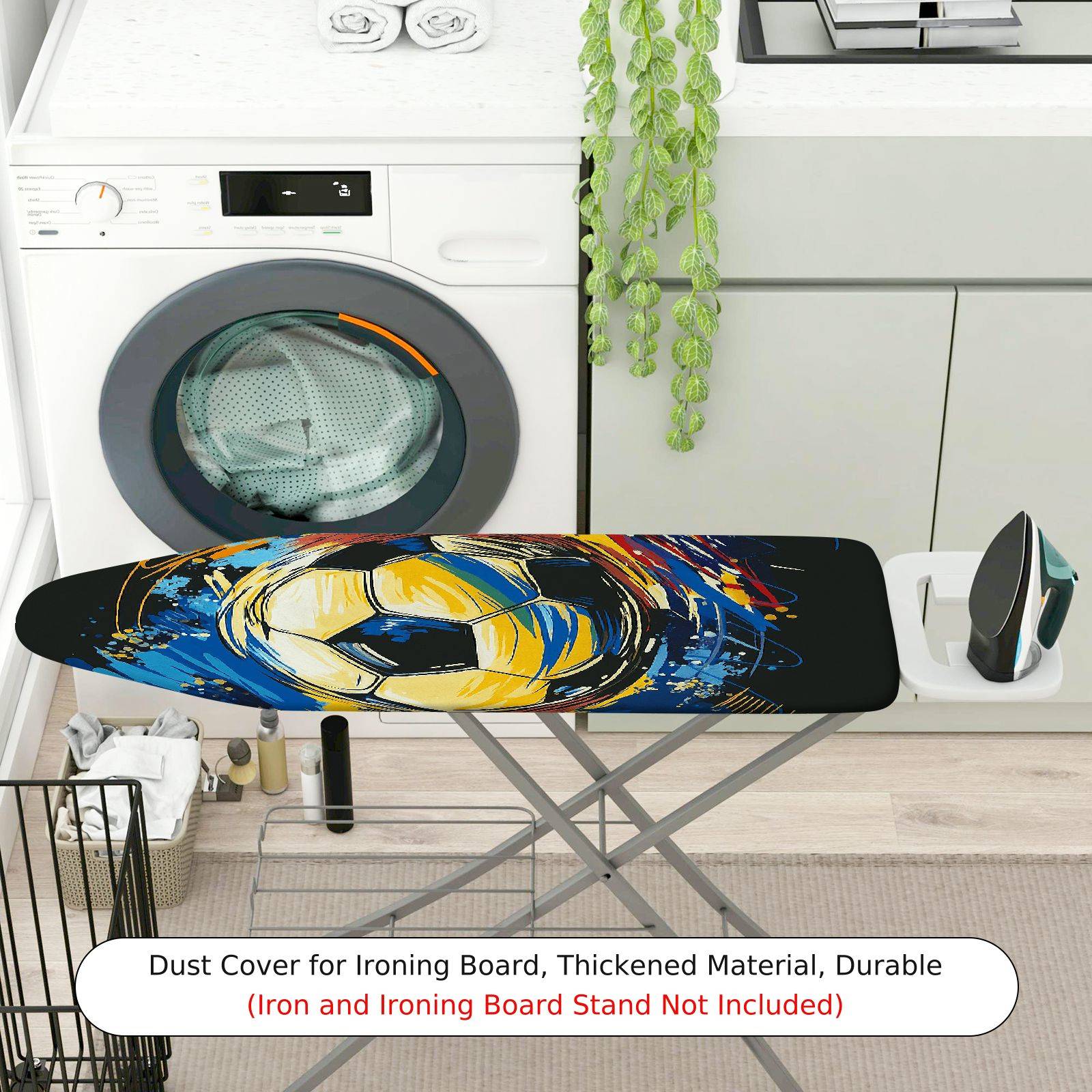 1-Piece Soccer Abstract Colorful  Ironing Board Cover, Universal Size, Without Board