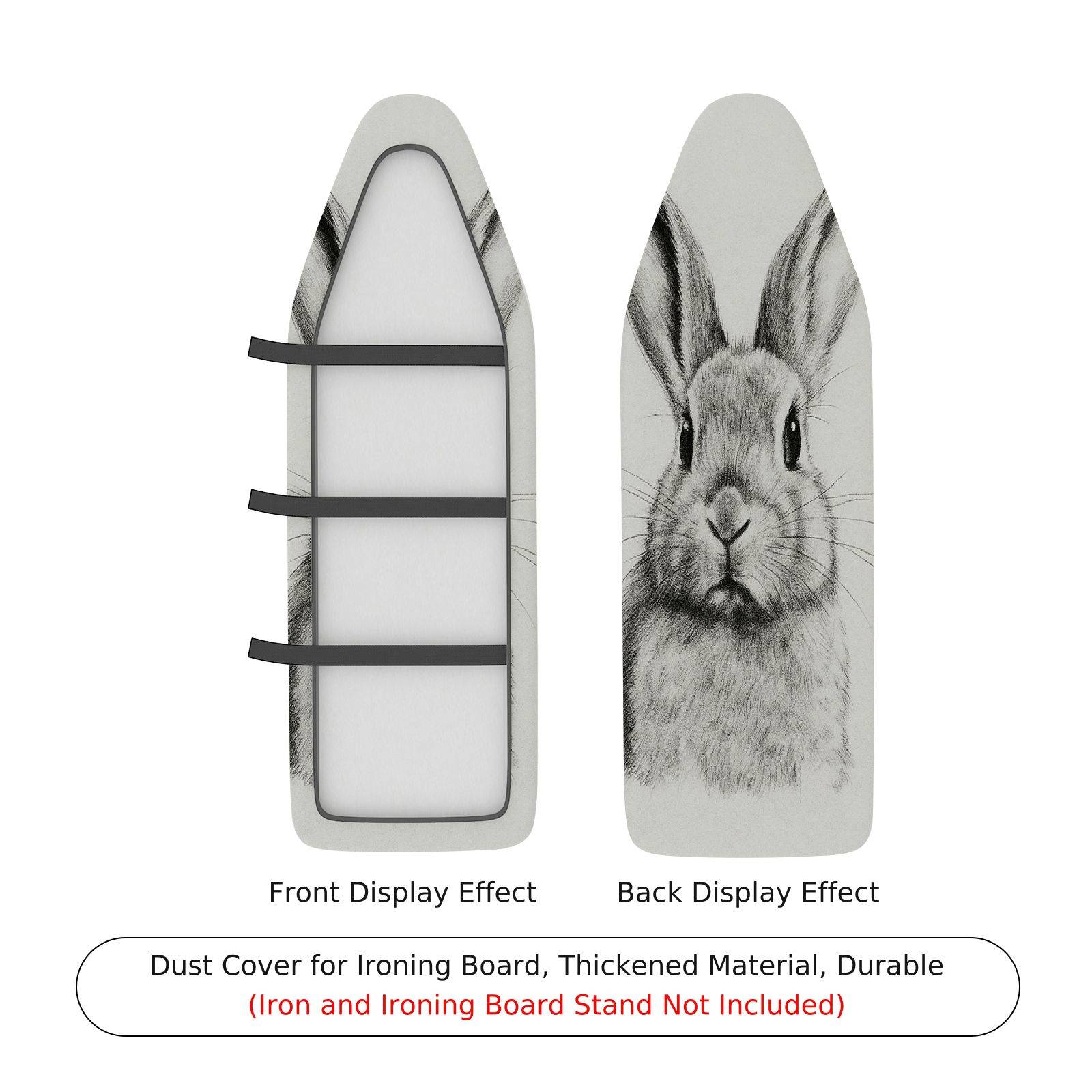 1-Piece Rabbit Sketch Animal  Ironing Board Cover, Universal Size, Without Board