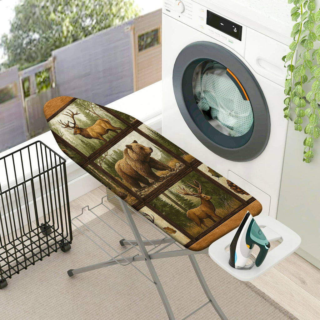 1-Piece Wildlife Forest Animal Rustic  Ironing Board Cover, Universal Size, Without Board
