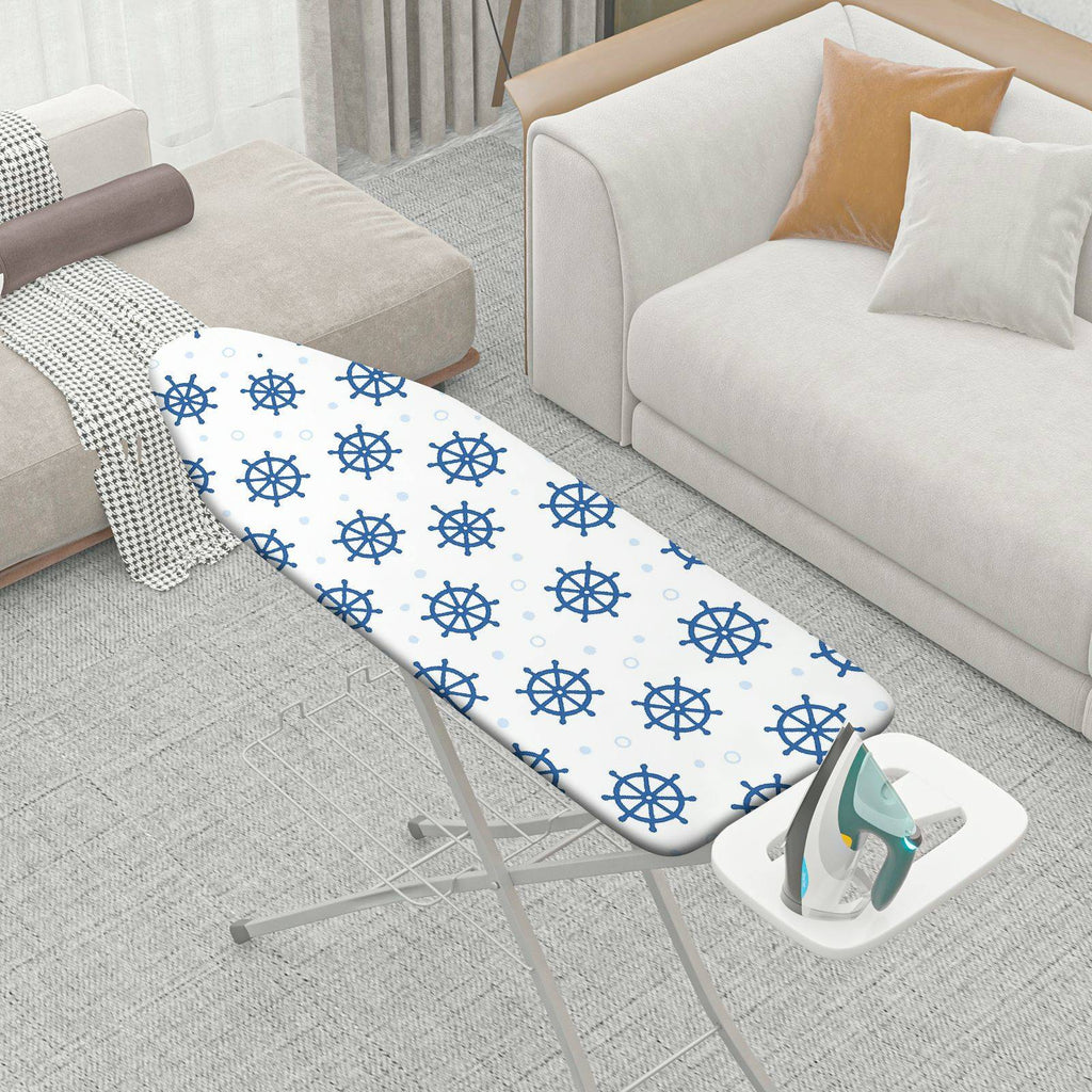 1-Piece Nautical Ship Wheel Ocean  Ironing Board Cover, Universal Size, Without Board