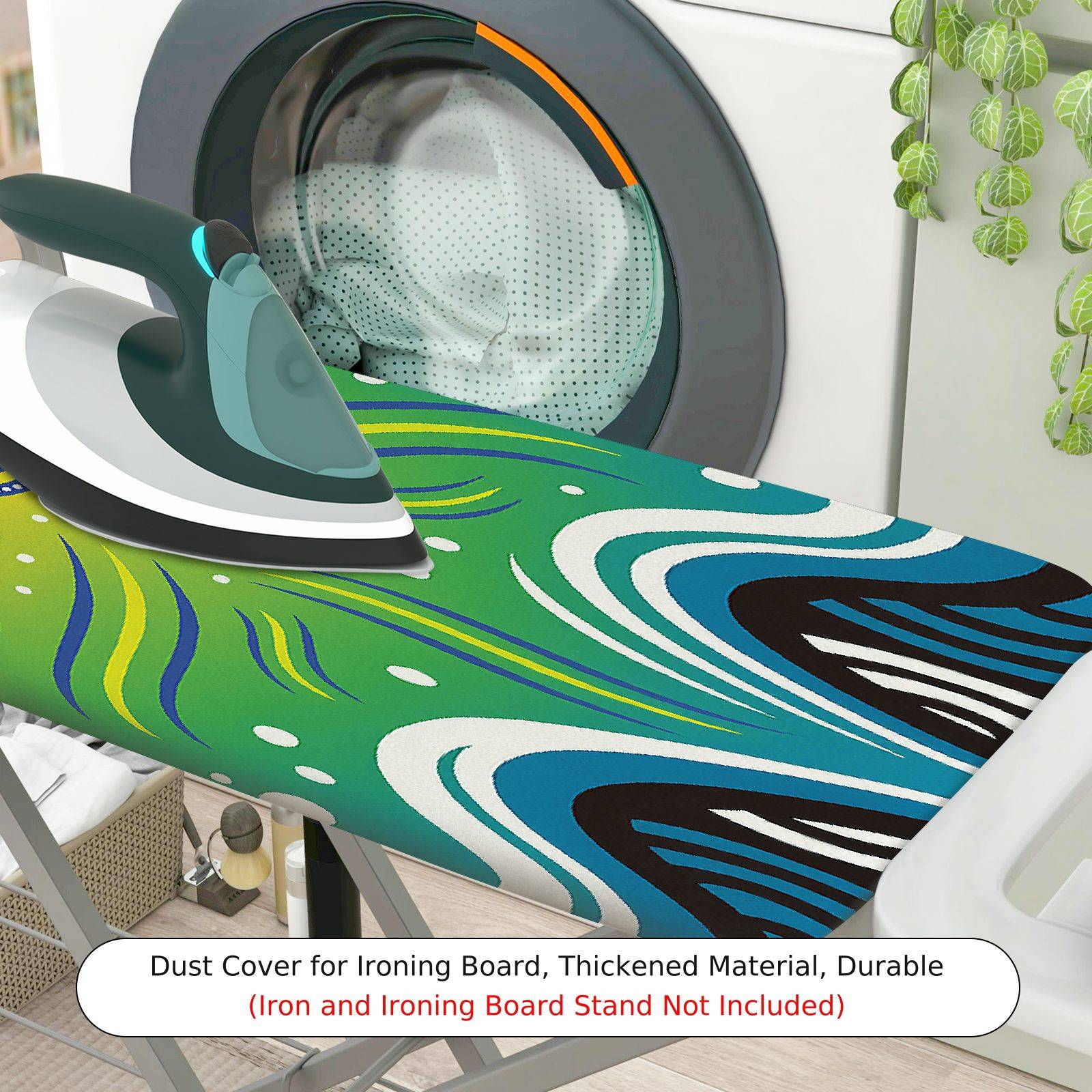 1-Piece Abstract Floral Geometric  Ironing Board Cover, Universal Size, Without Board