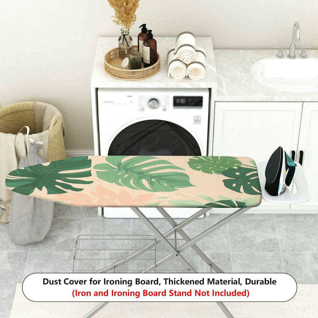 1-Piece Tropical Leaf Pattern Green Beige  Ironing Board Cover, Universal Size, Without Board