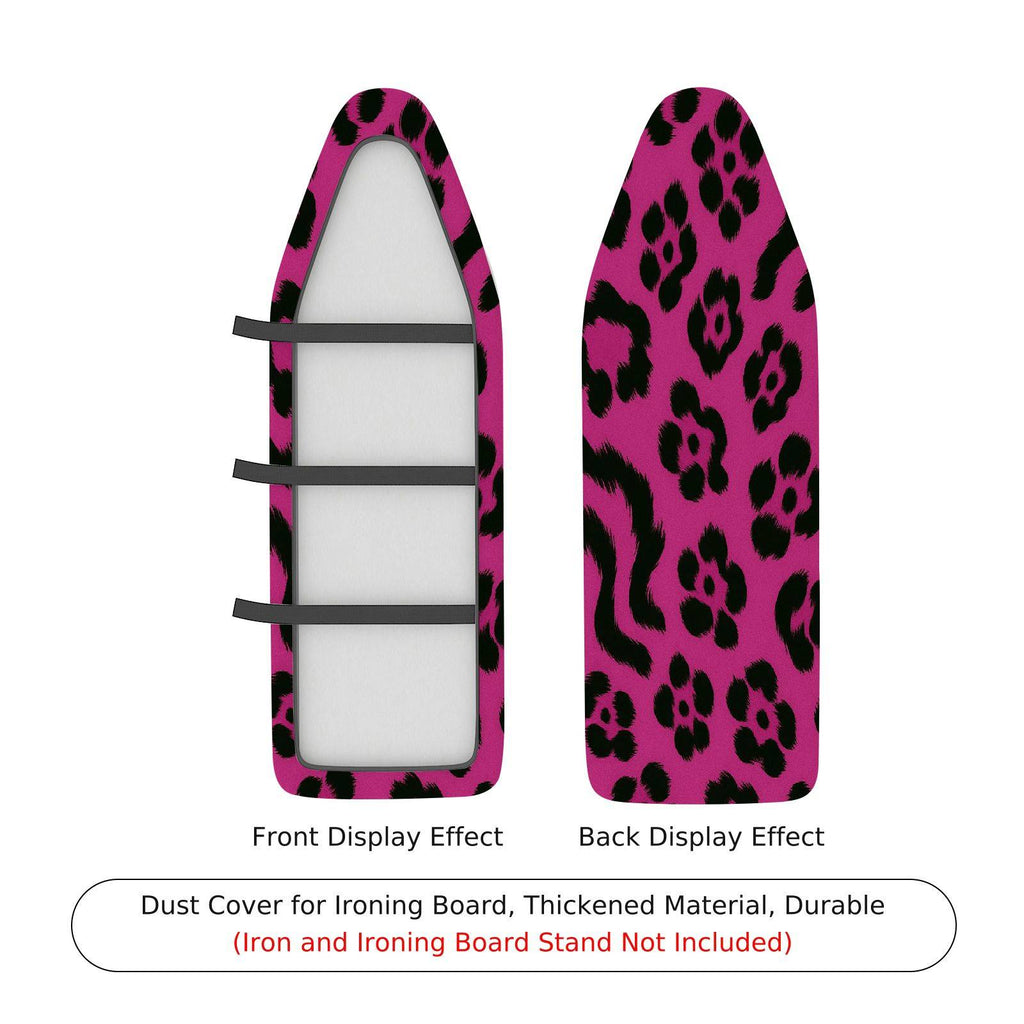 1-Piece Leopard print Pink Black  Ironing Board Cover, Universal Size, Without Board