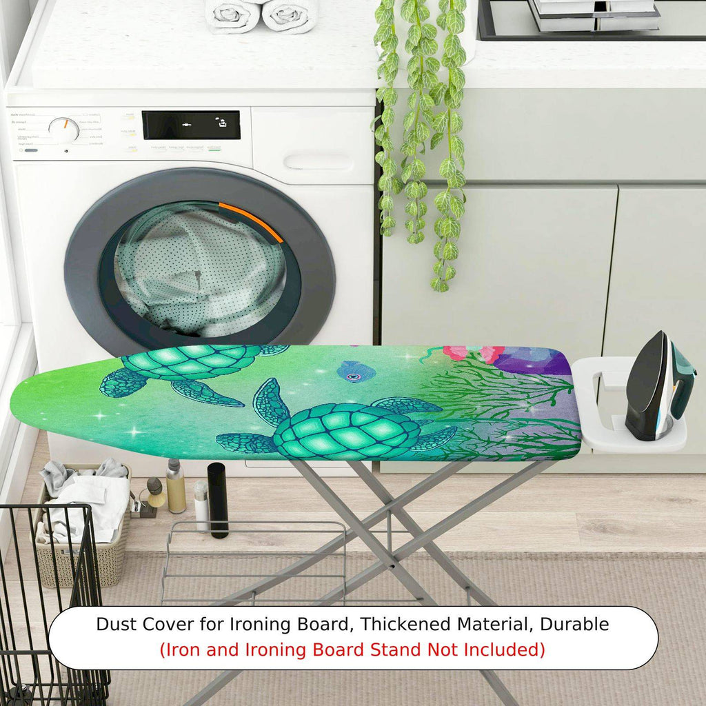 1-Piece Sea Turtle Ocean Green  Ironing Board Cover, Universal Size, Without Board
