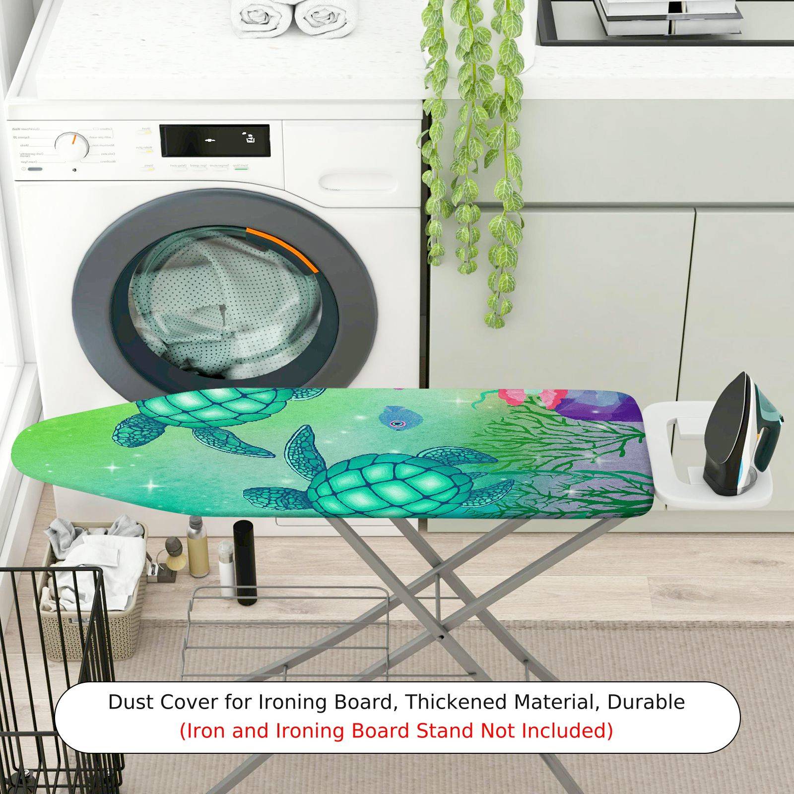 1-Piece Sea Turtle Ocean Green  Ironing Board Cover, Universal Size, Without Board