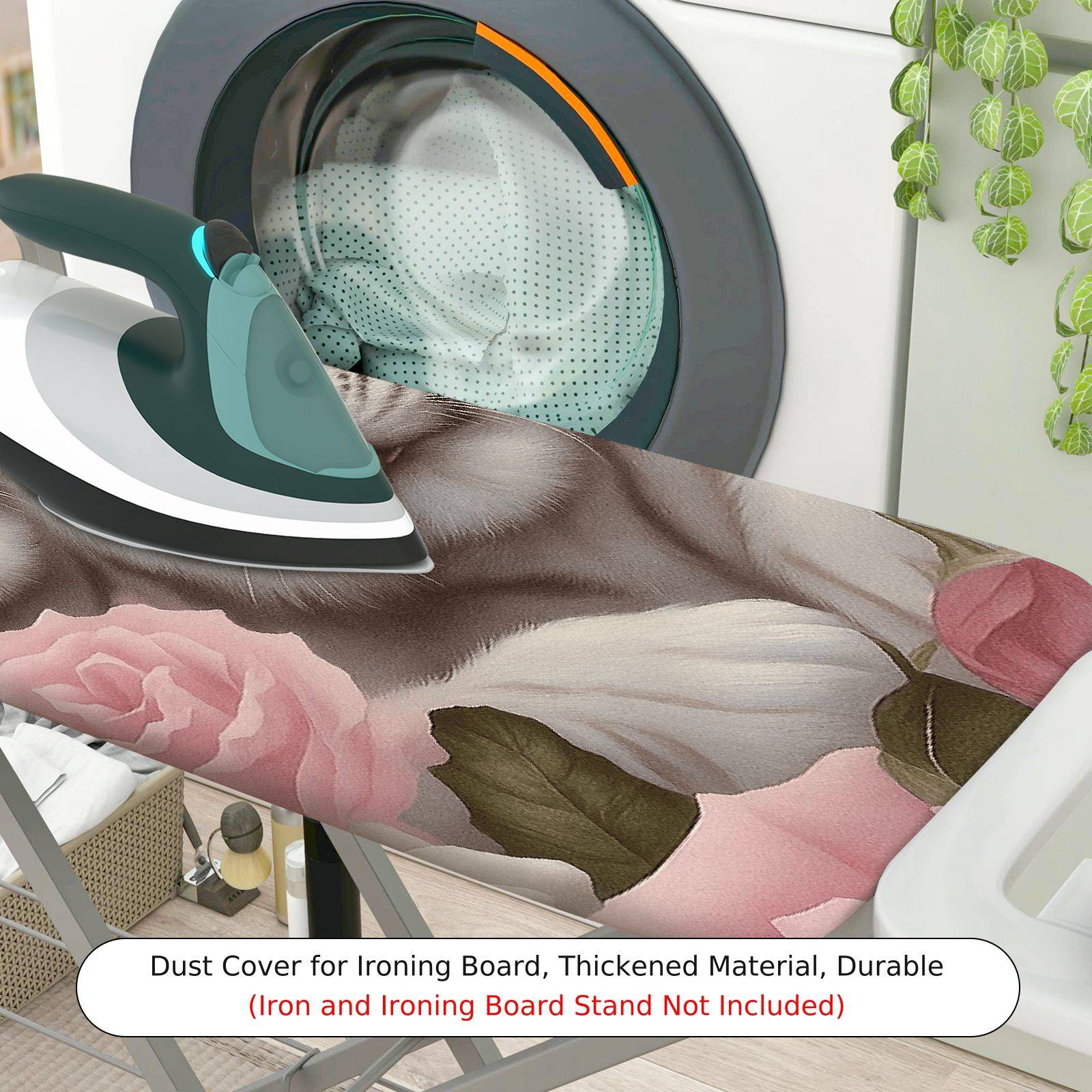 1-Piece Tiger Floral Animal  Ironing Board Cover, Universal Size, Without Board