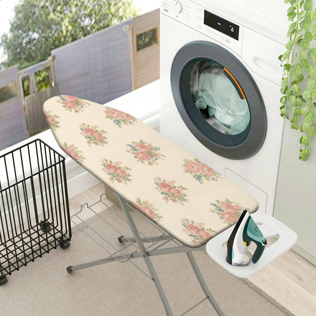 1-Piece Floral Pattern Pink Rose  Ironing Board Cover, Universal Size, Without Board