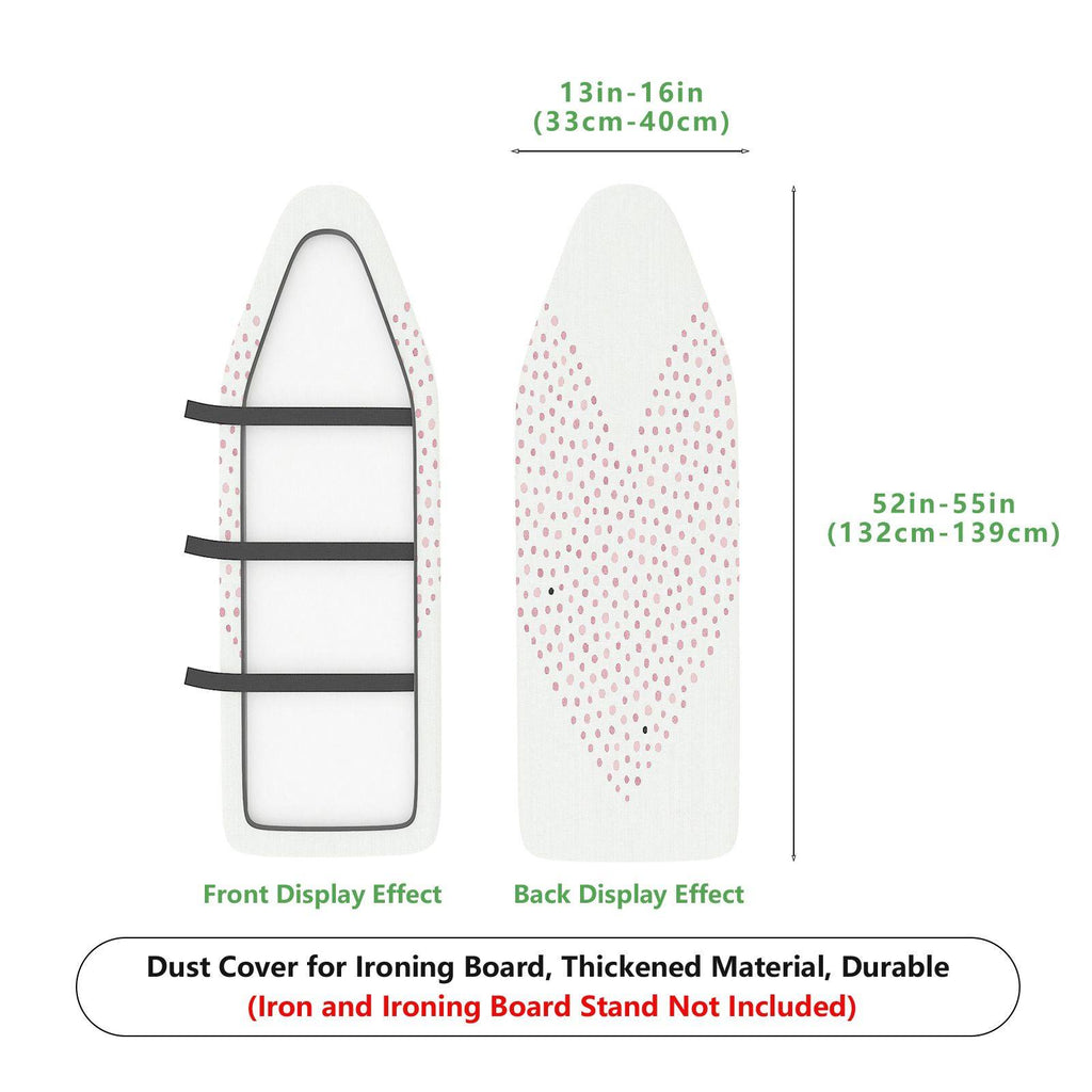 1-Piece Dotted White Pink  Ironing Board Cover, Universal Size, Without Board