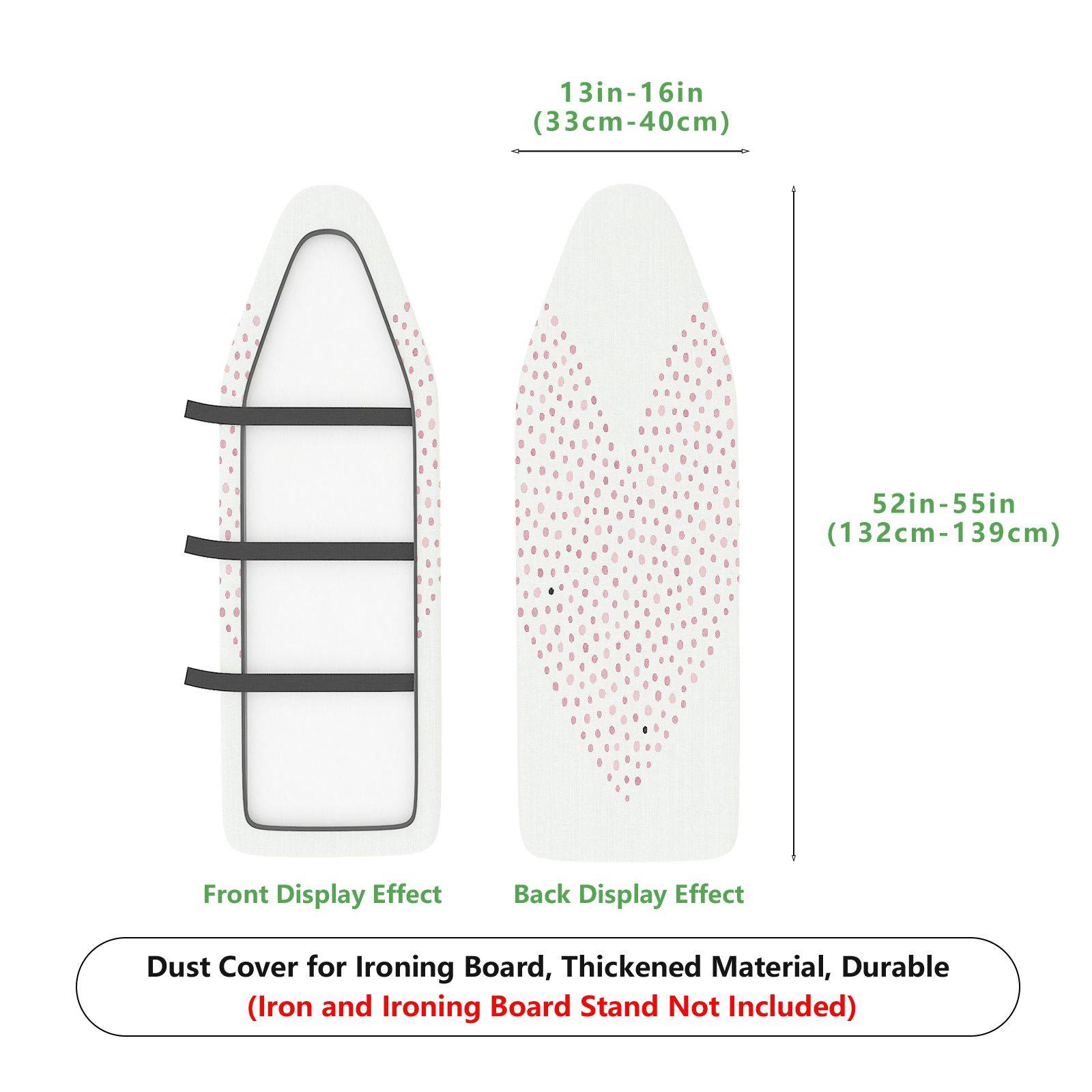 1-Piece Dotted White Pink  Ironing Board Cover, Universal Size, Without Board