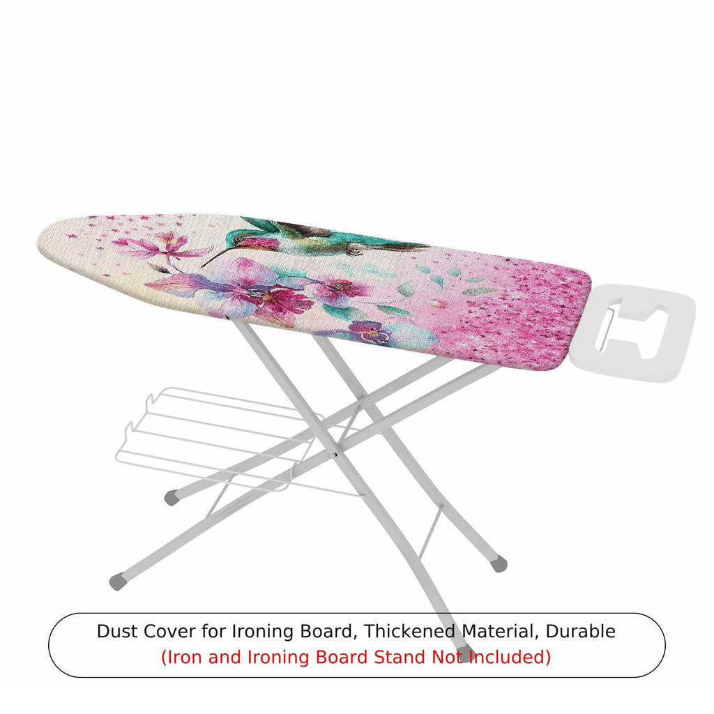 1-Piece Floral Hummingbird Pink  Ironing Board Cover, Universal Size, Without Board